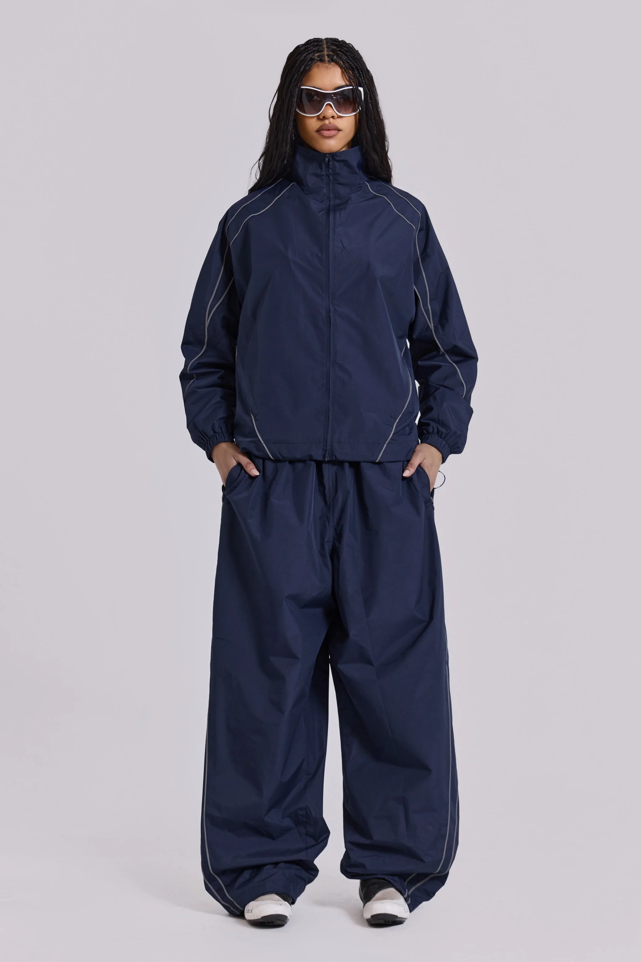 Navy Vapor Tracksuit Bottoms 1 Navy Vapor Tracksuit Bottoms
