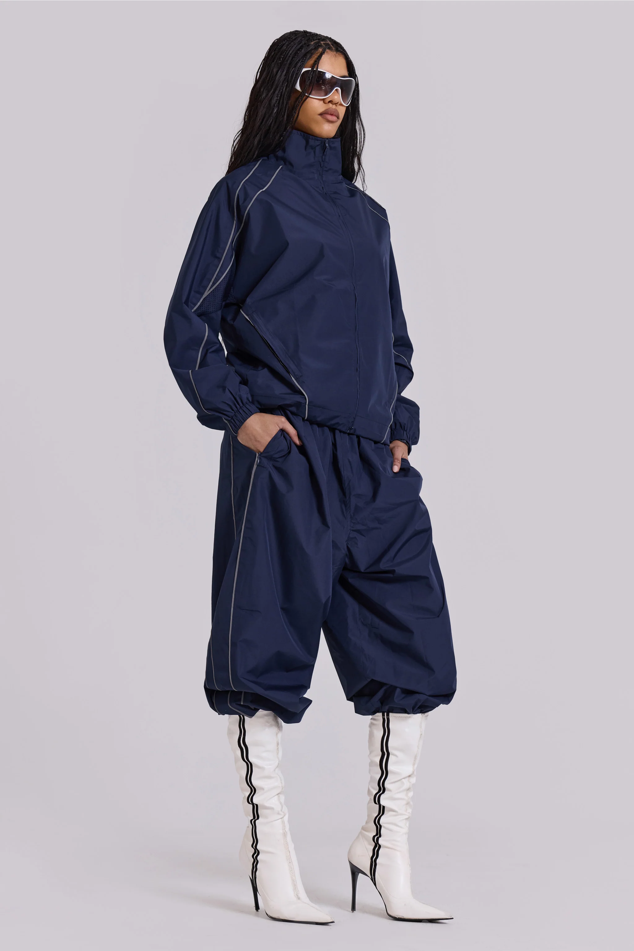 Navy Vapor Tracksuit Bottoms 3 Navy Vapor Tracksuit Bottoms