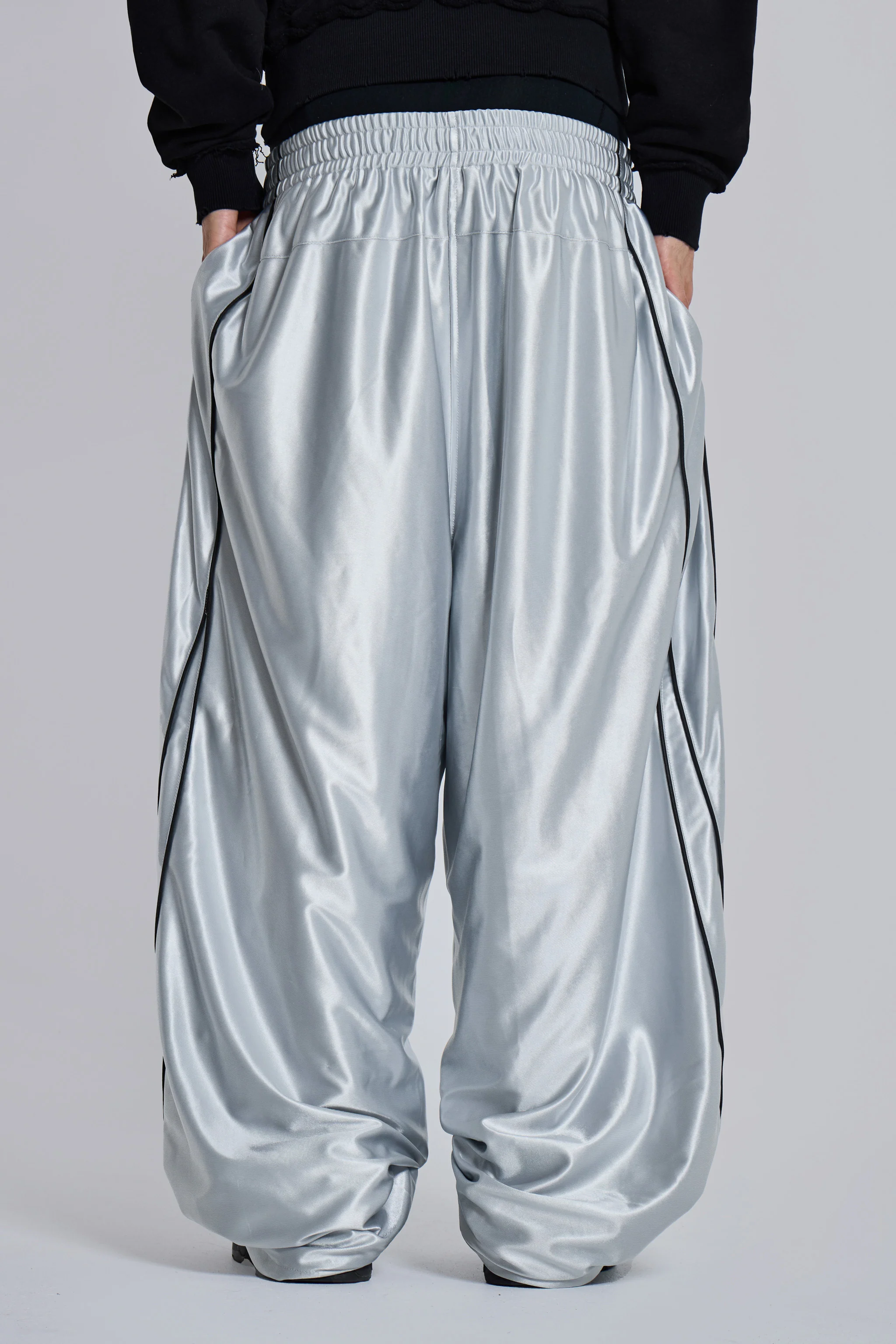 Silver Metallic Vapor Joggers 5 Silver Metallic Vapor Joggers