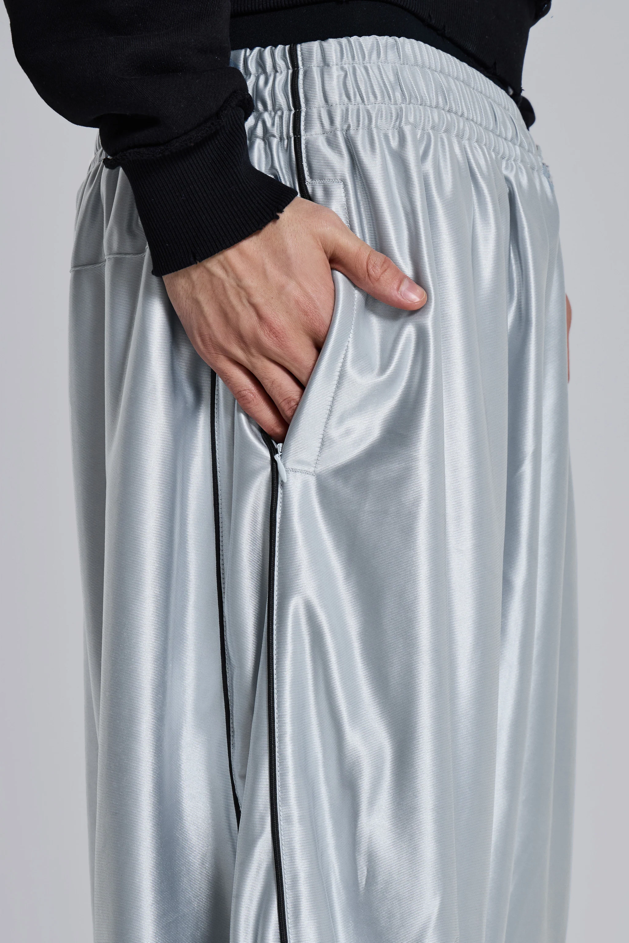 Silver Metallic Vapor Joggers 7 Silver Metallic Vapor Joggers