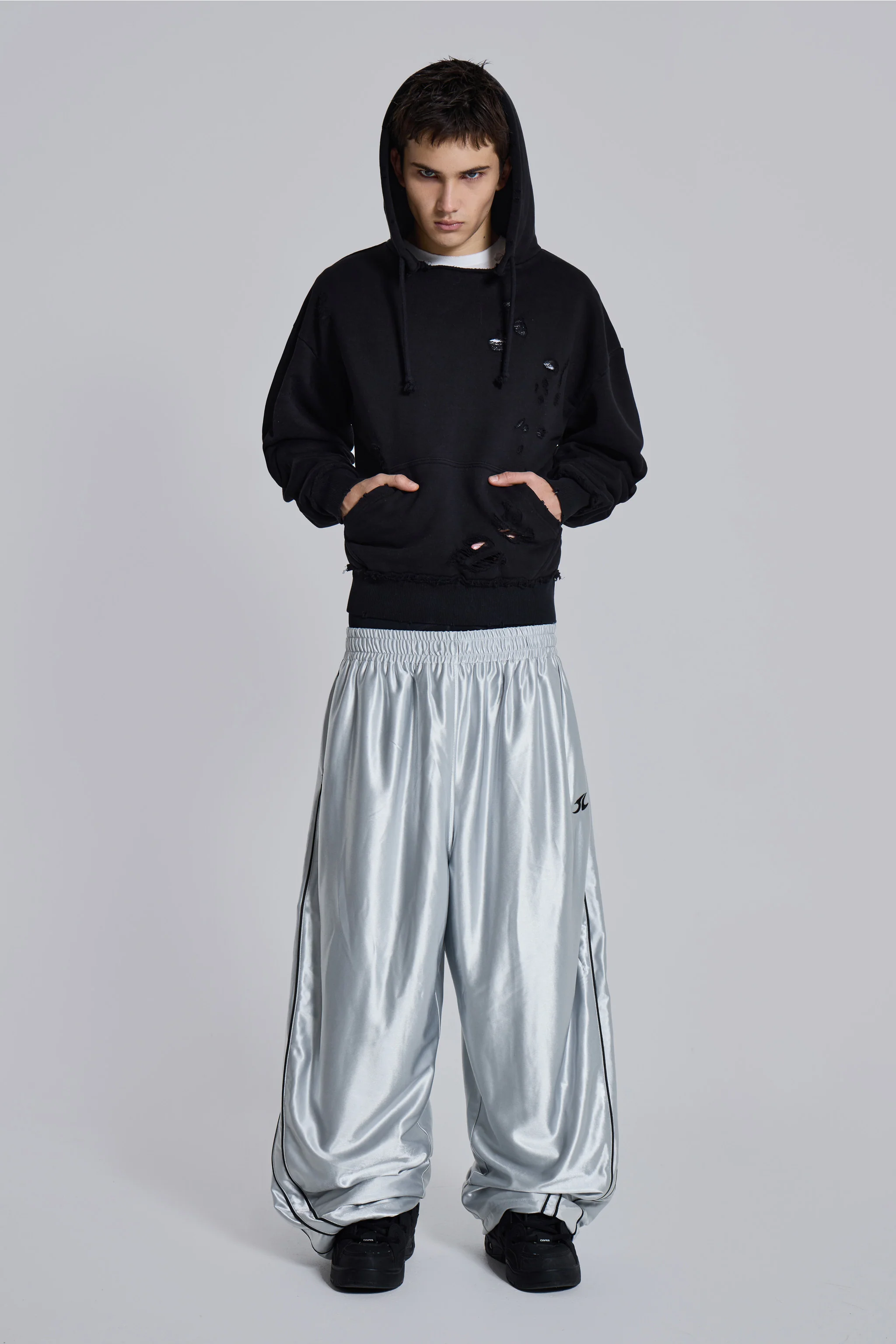 Silver Metallic Vapor Joggers 8 Silver Metallic Vapor Joggers