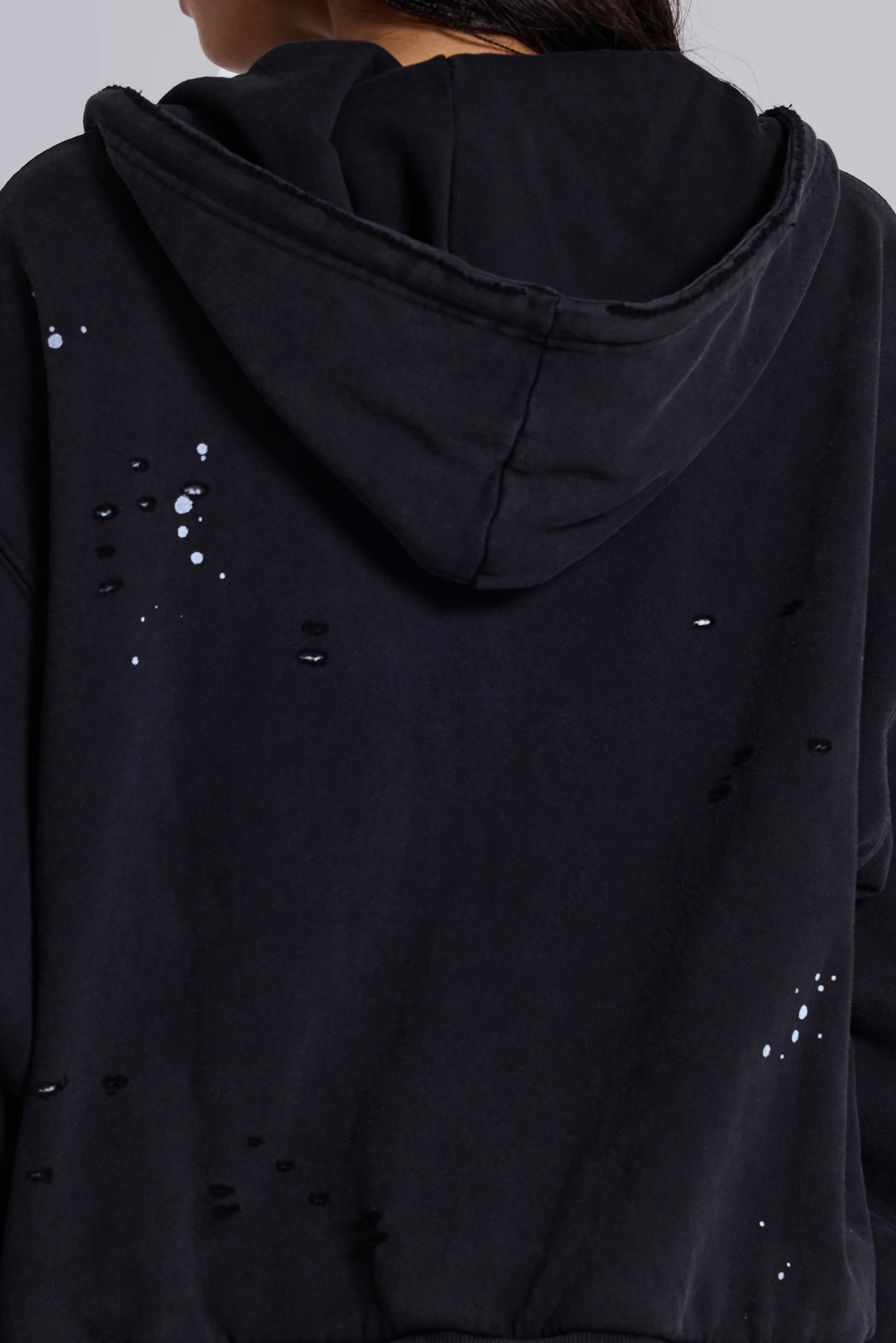 Washed Black Sun Faded Waffle Lined Zip Hoodie 6 Washed Black Sun Faded Waffle Lined Zip Hoodie