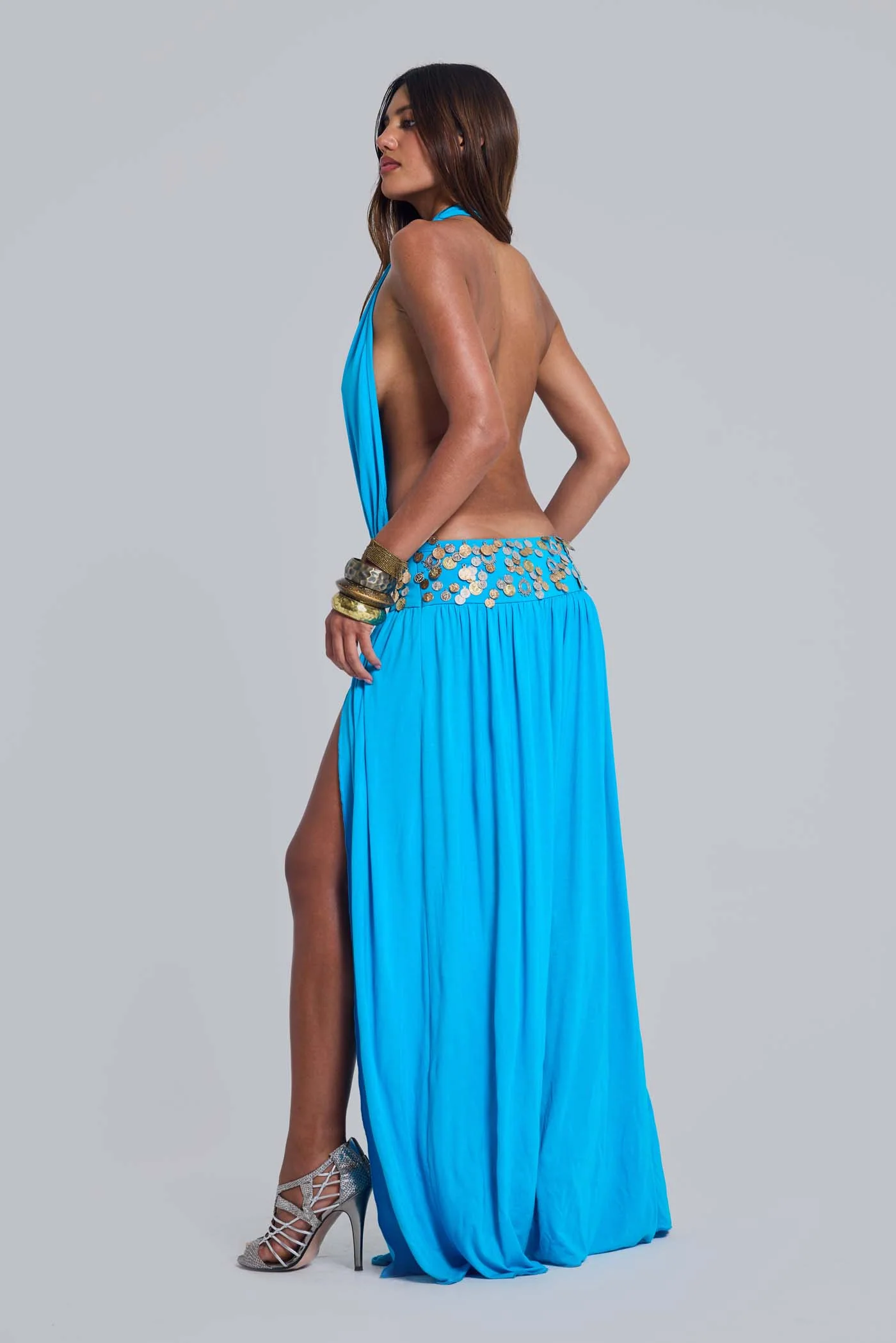 Irvin Hand Embellished Backless Maxi Dress 2 Irvin Hand Embellished Backless Maxi Dress