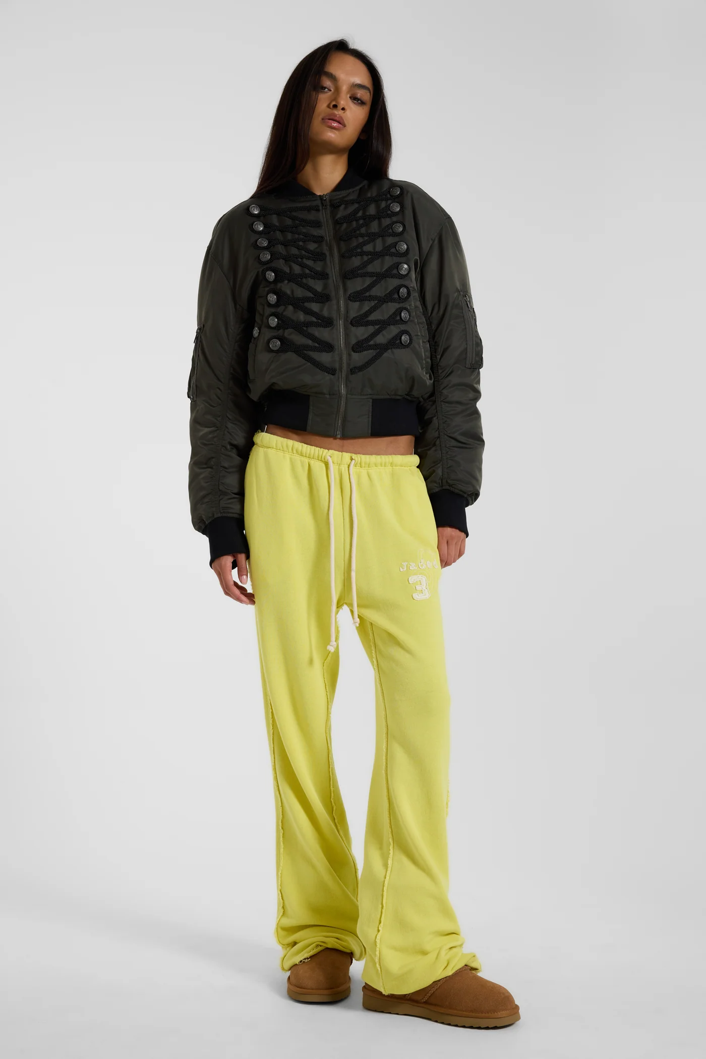 Cleo Slouchy Bootcut Jogger in Neon 1 Cleo Slouchy Bootcut Jogger in Neon