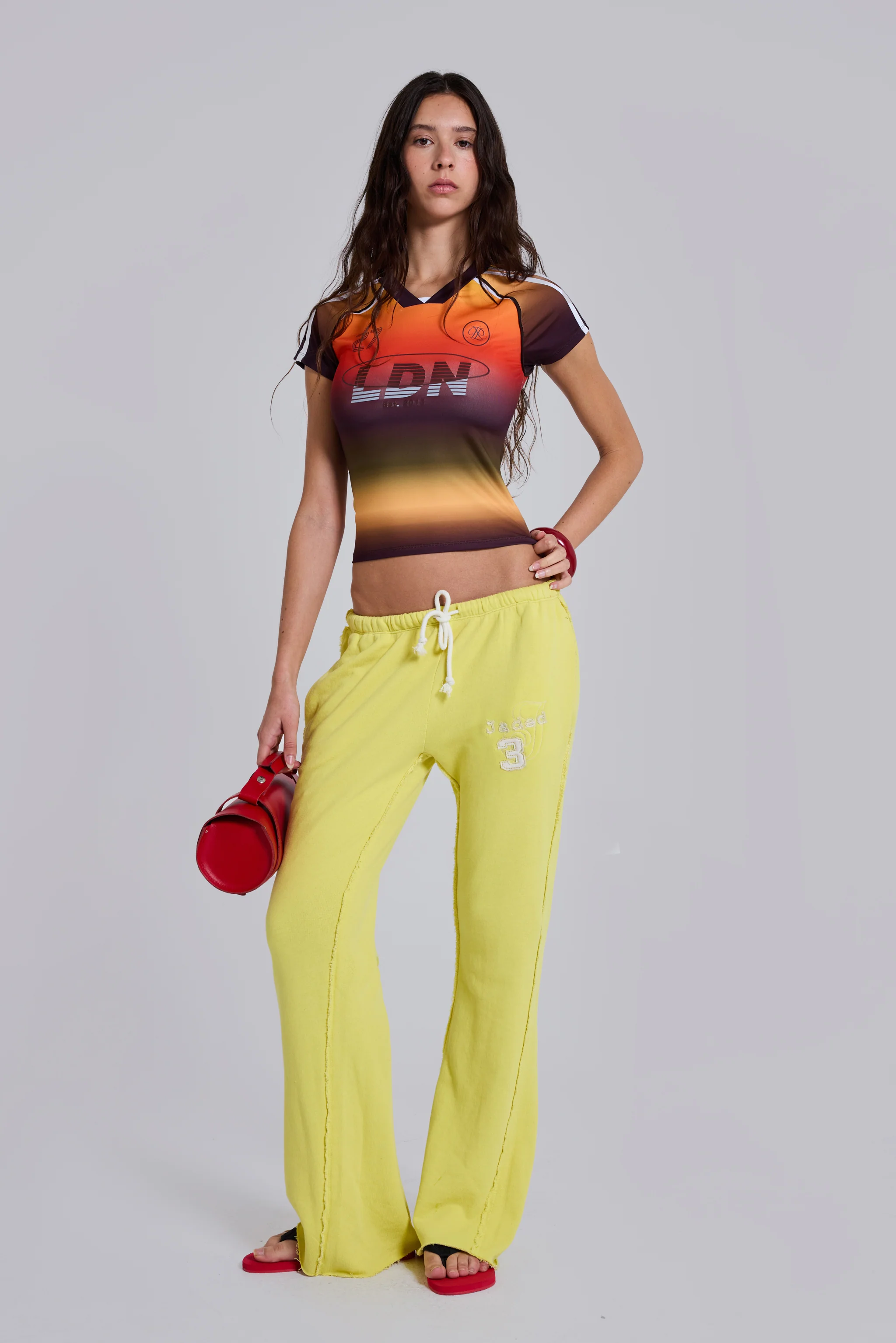 Cleo Slouchy Bootcut Jogger in Neon 13 Cleo Slouchy Bootcut Jogger in Neon