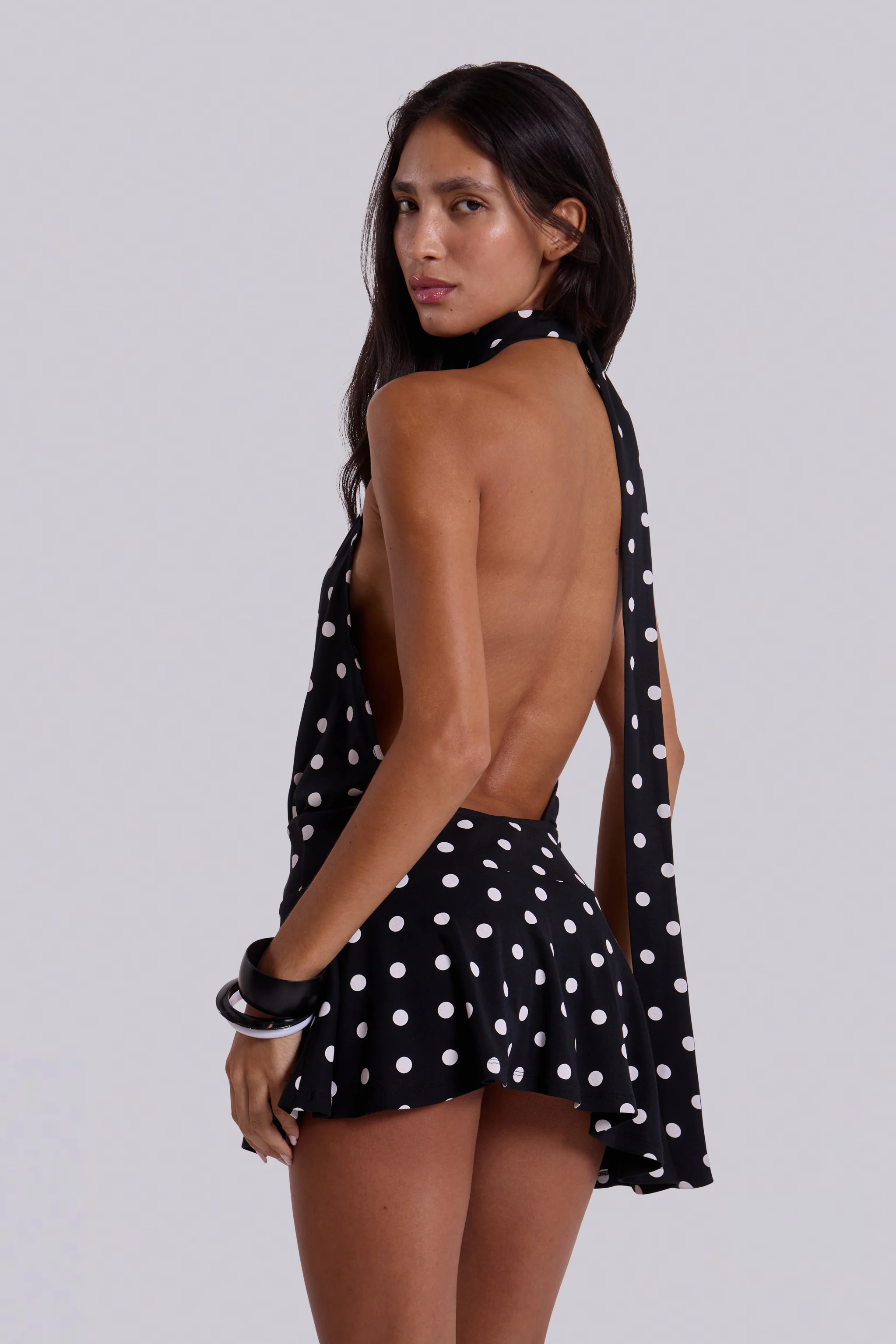 Enya Backless Mini Dress in XL Polkadot 1 Enya Backless Mini Dress in XL Polkadot
