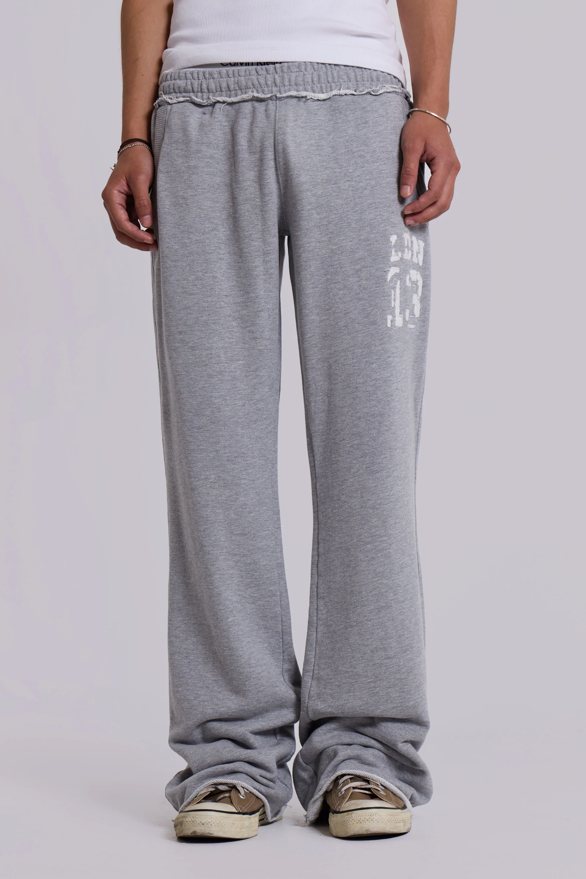 13 Grey Marl Bootcut Monster Joggers