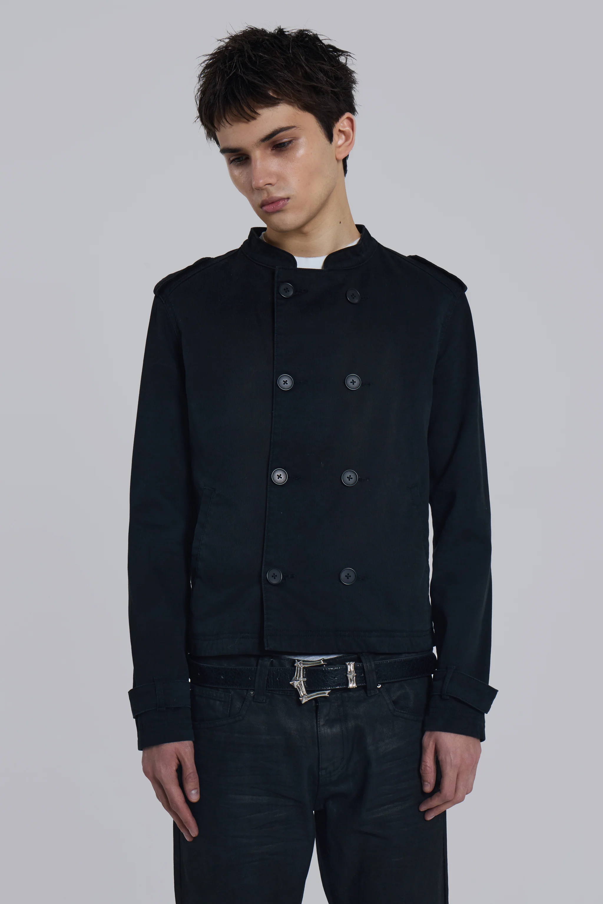 Violin Double Breasted Military Jacket 1 Violin Double Breasted Military Jacket