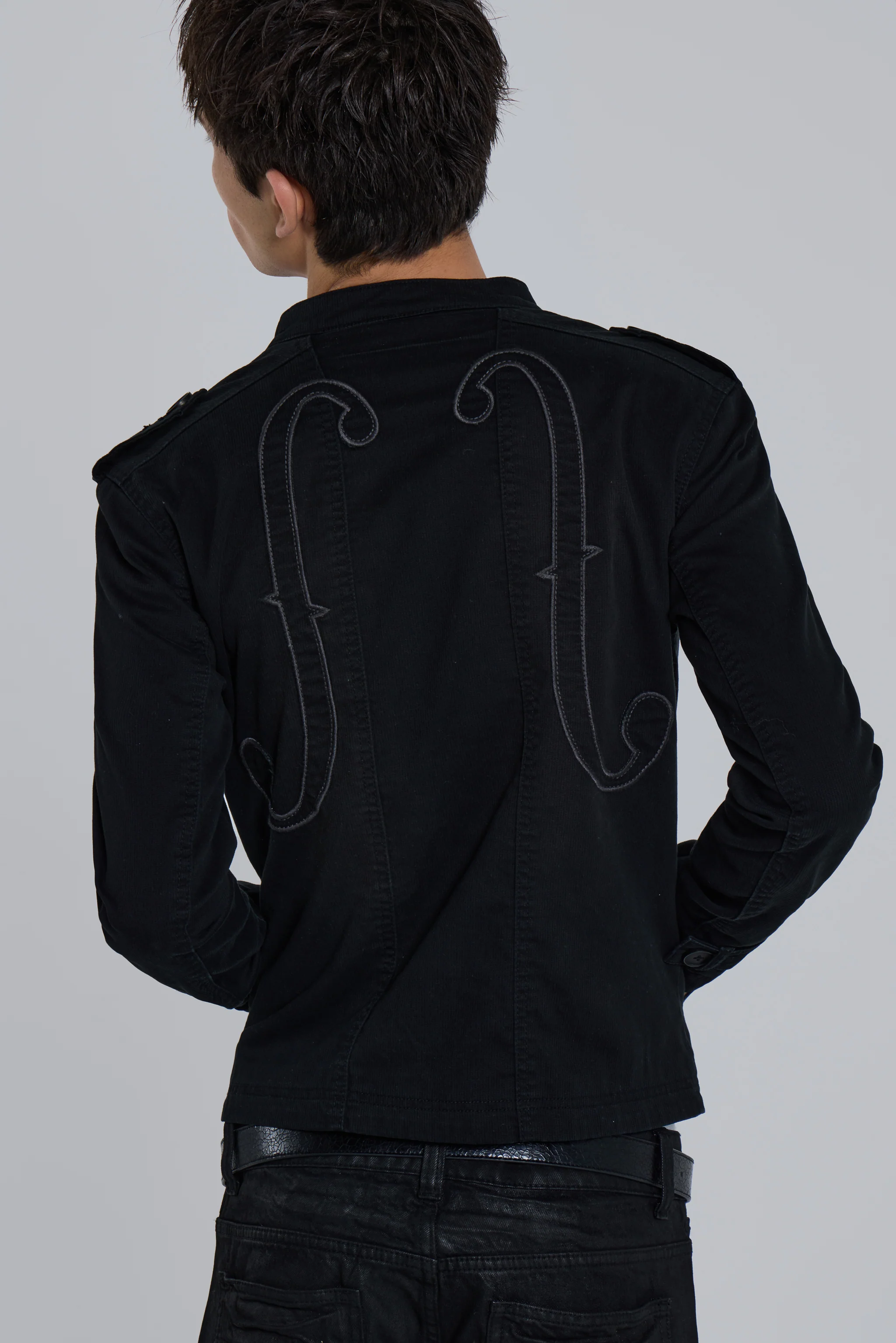 Violin Double Breasted Military Jacket 4 Violin Double Breasted Military Jacket