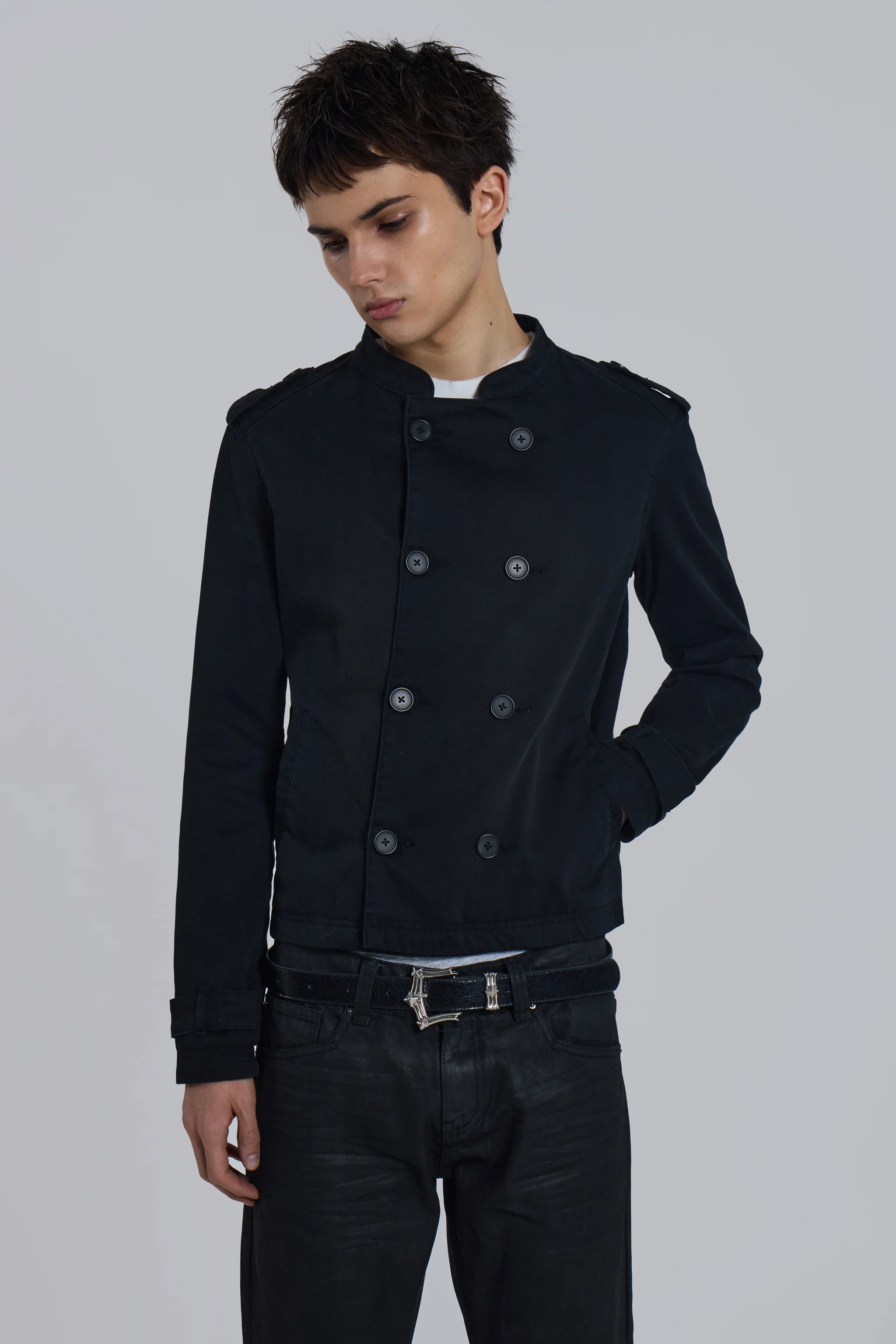 Violin Double Breasted Military Jacket 7 Violin Double Breasted Military Jacket