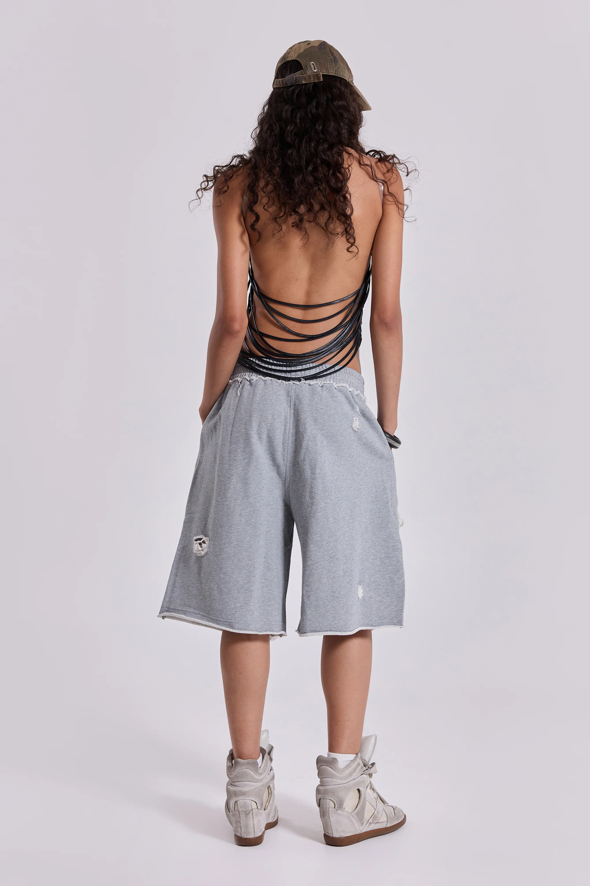 Grey Distressed Monster Shorts 4 Grey Distressed Monster Shorts