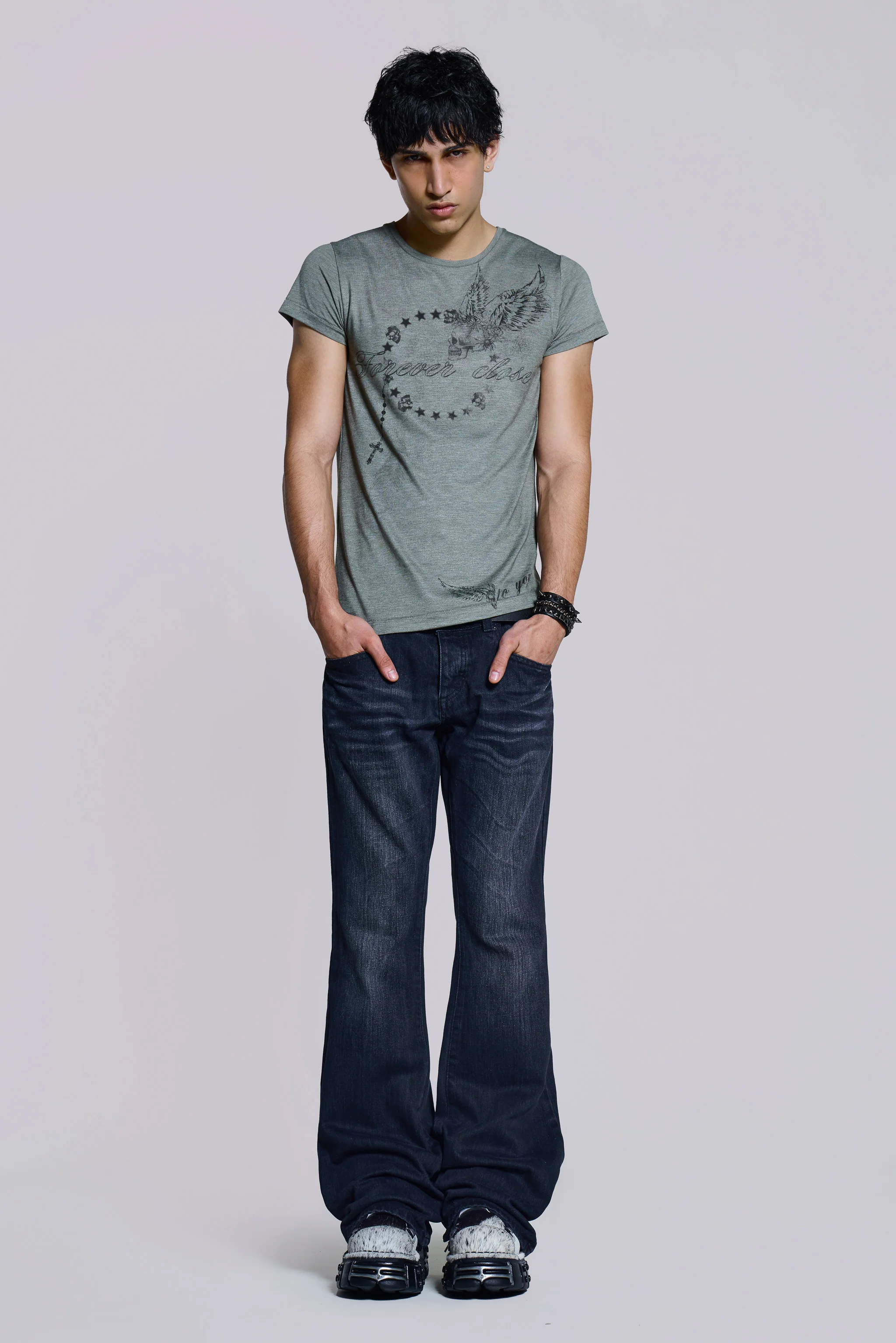 Indigo Creased Drift Bootcut Jeans 3 Indigo Creased Drift Bootcut Jeans