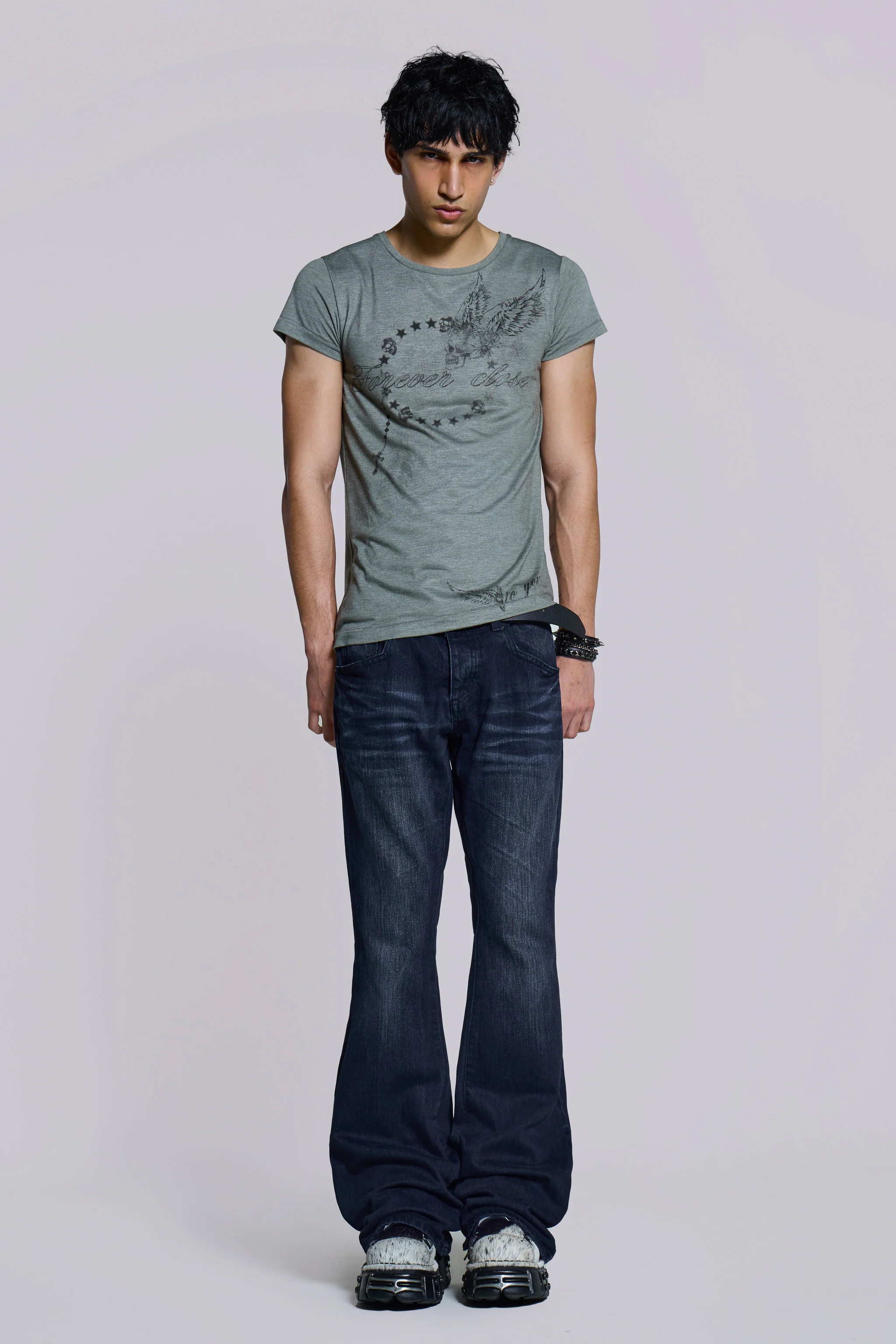 Indigo Creased Drift Bootcut Jeans 7 Indigo Creased Drift Bootcut Jeans