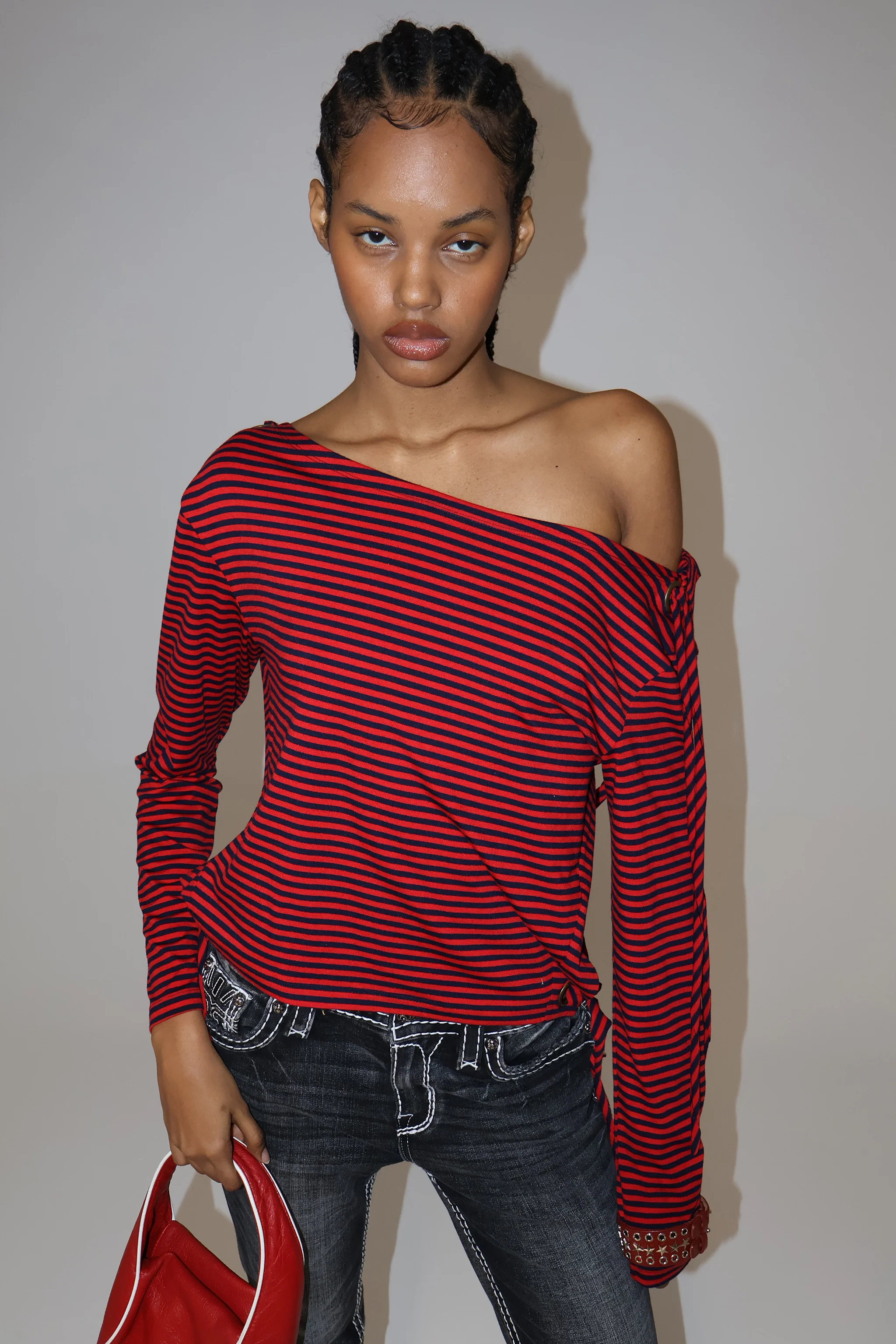 Gaia Slashed Backless Stripe Top 2 Gaia Slashed Backless Stripe Top