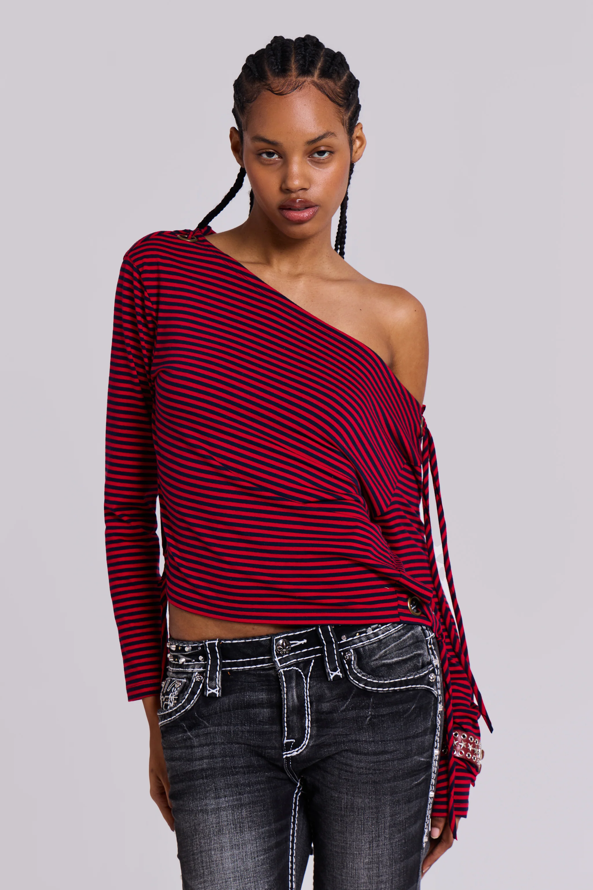 Gaia Slashed Backless Stripe Top 5 Gaia Slashed Backless Stripe Top