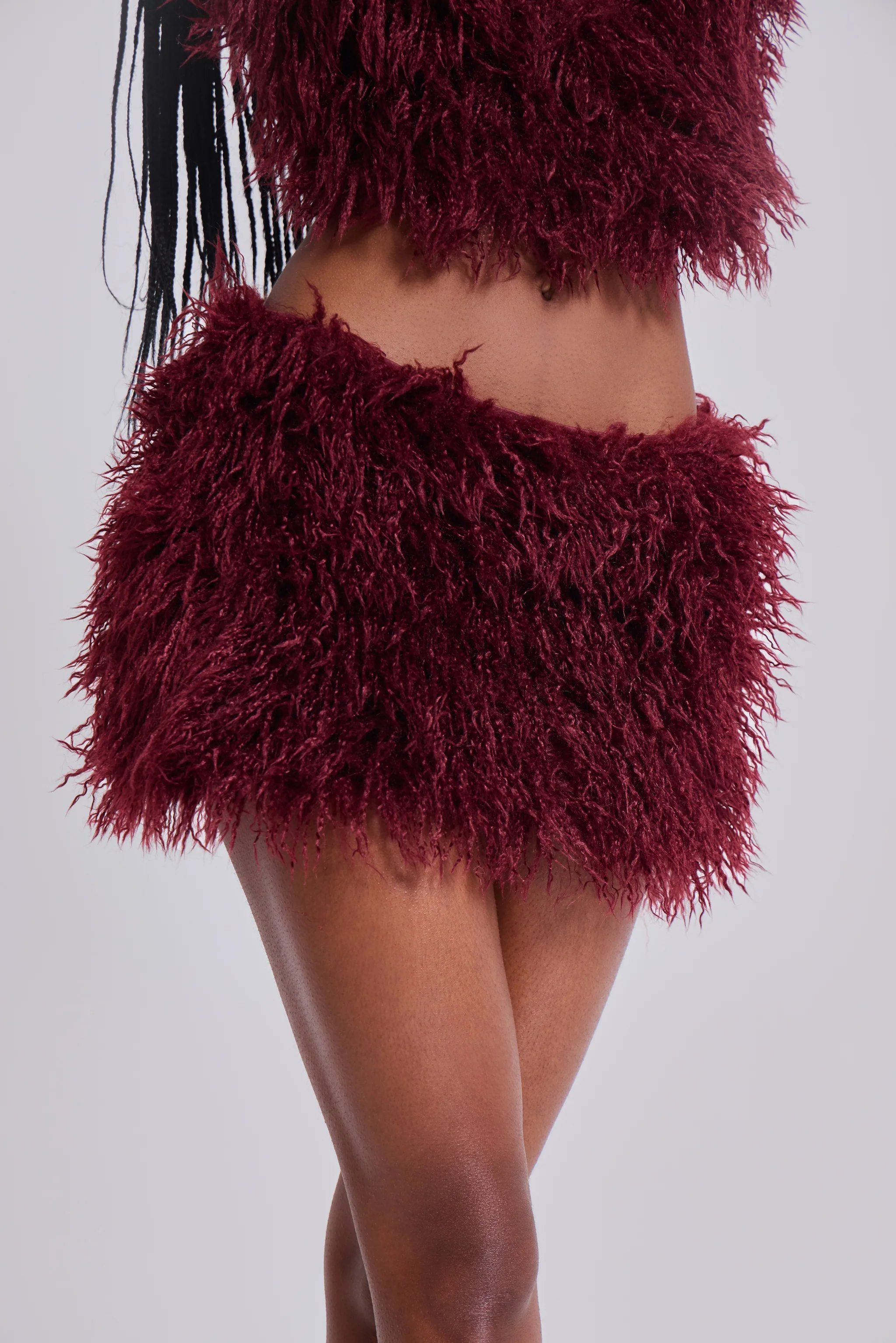 Haka Mongolian Faux Fur Mini Skirt in Wine 11 Haka Mongolian Faux Fur Mini Skirt in Wine