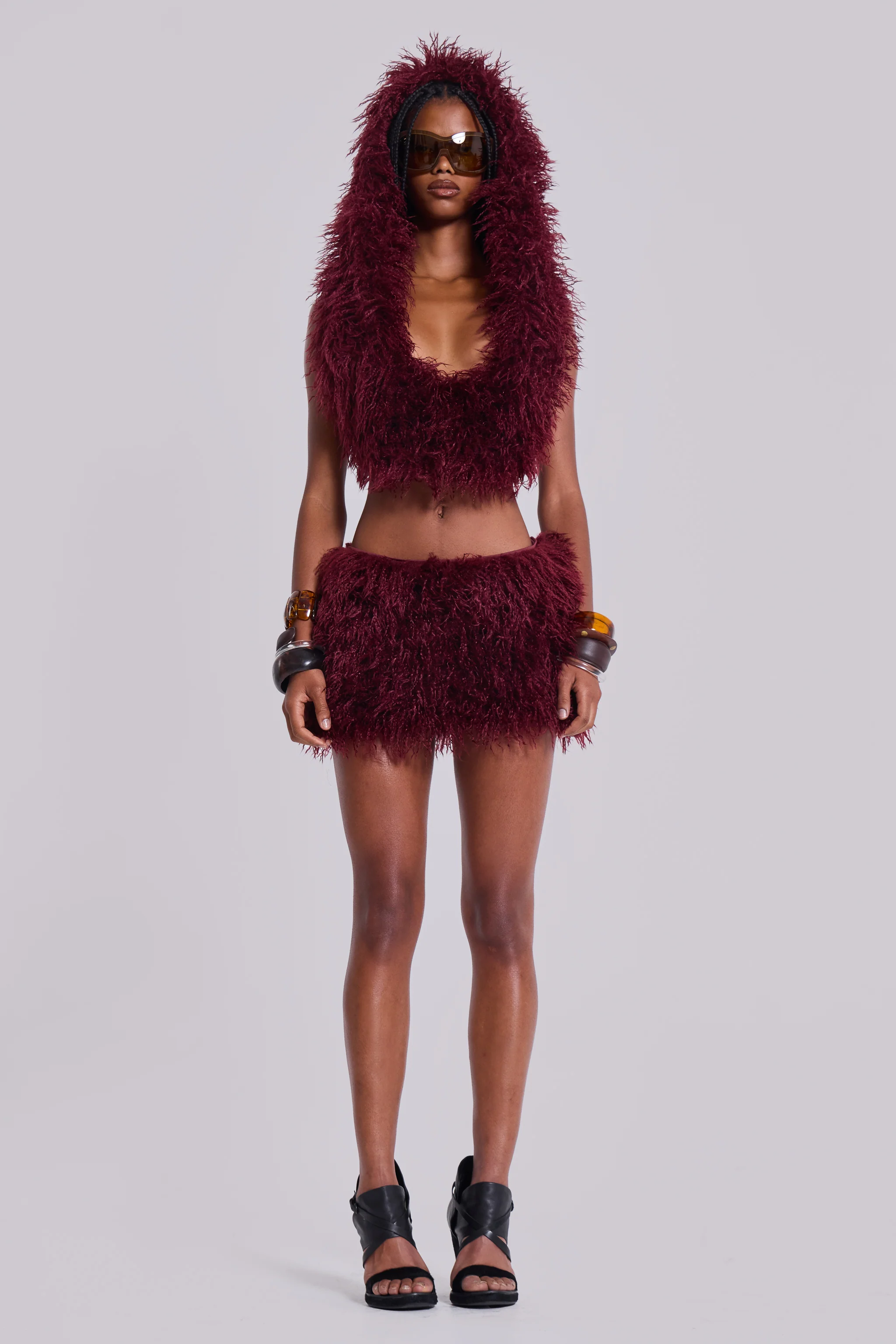 Haka Mongolian Faux Fur Mini Skirt in Wine 9 Haka Mongolian Faux Fur Mini Skirt in Wine