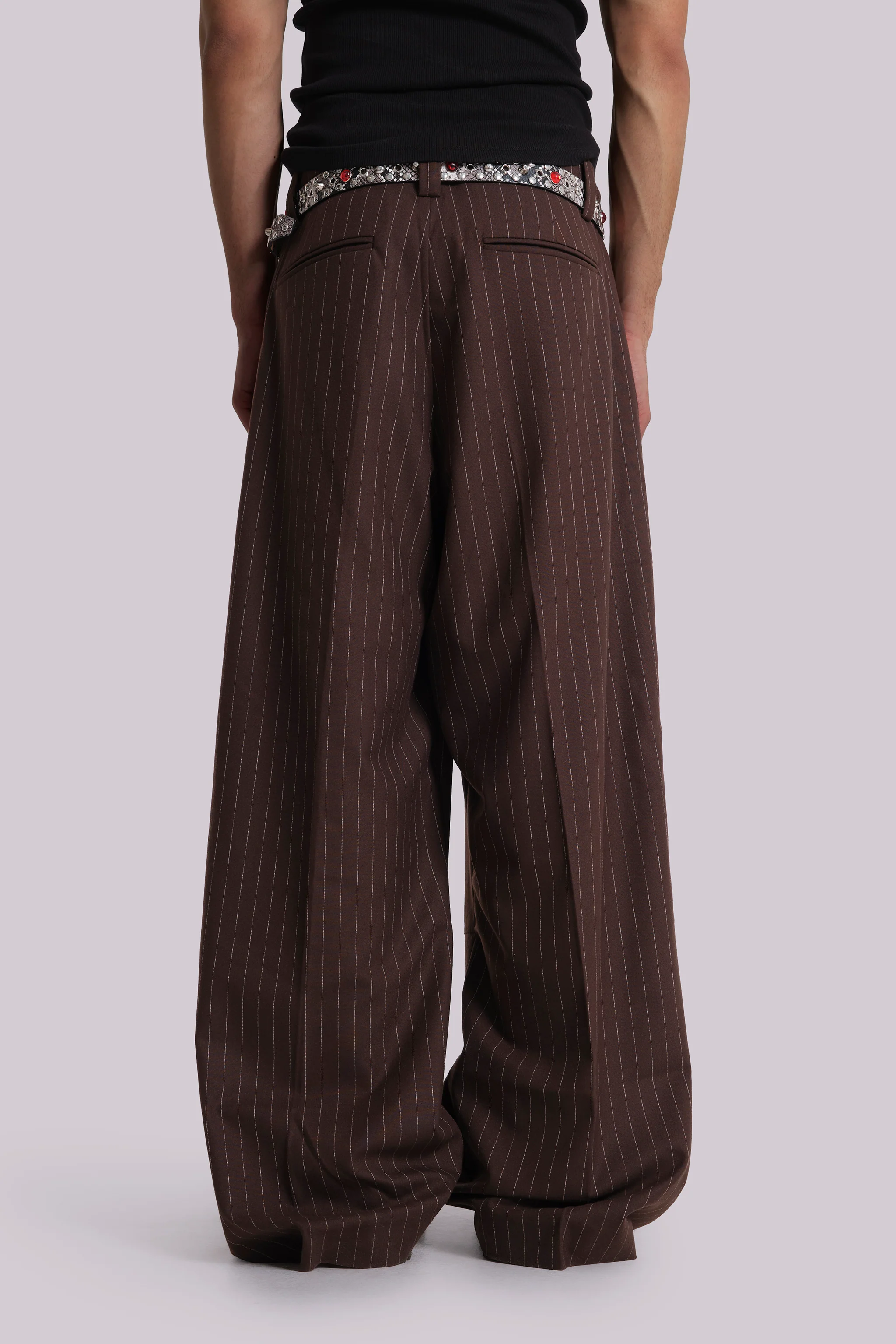 Chocolate Brown Pinstripe Goliath Suit Pants 4 Chocolate Brown Pinstripe Goliath Suit Pants