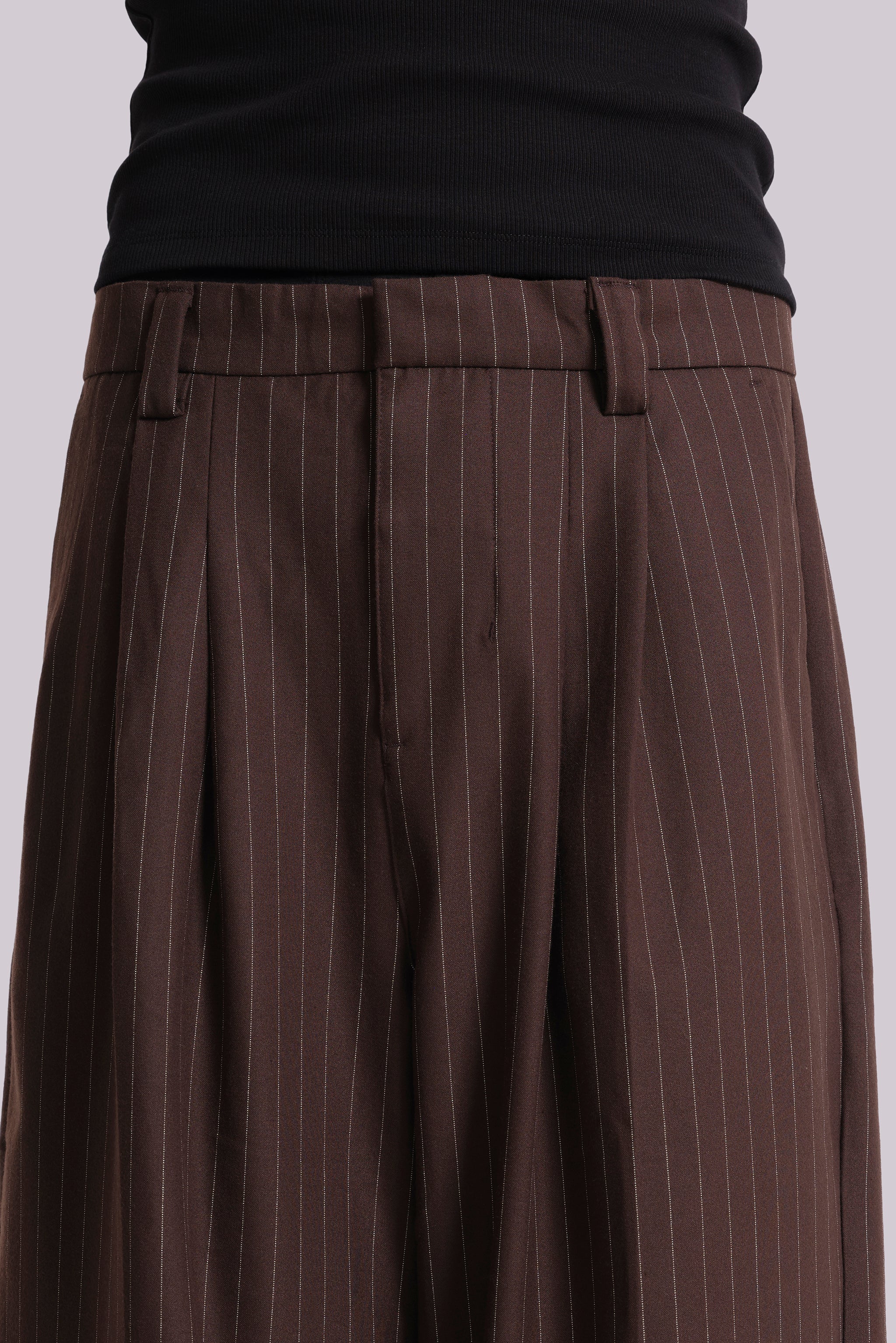 Chocolate Brown Pinstripe Goliath Suit Pants 6 Chocolate Brown Pinstripe Goliath Suit Pants