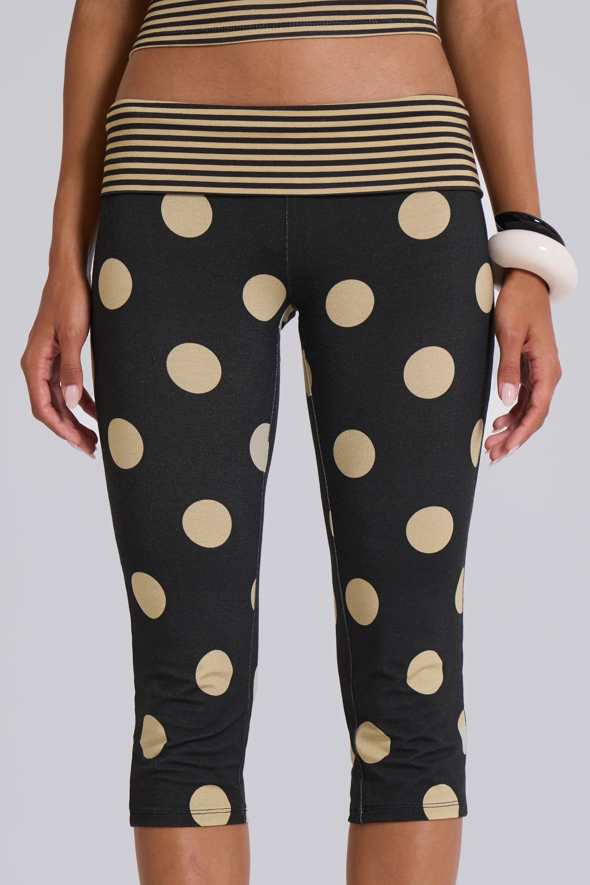 Lola Foldover Capris in Polkadot Stripe 10 Lola Foldover Capris in Polkadot Stripe
