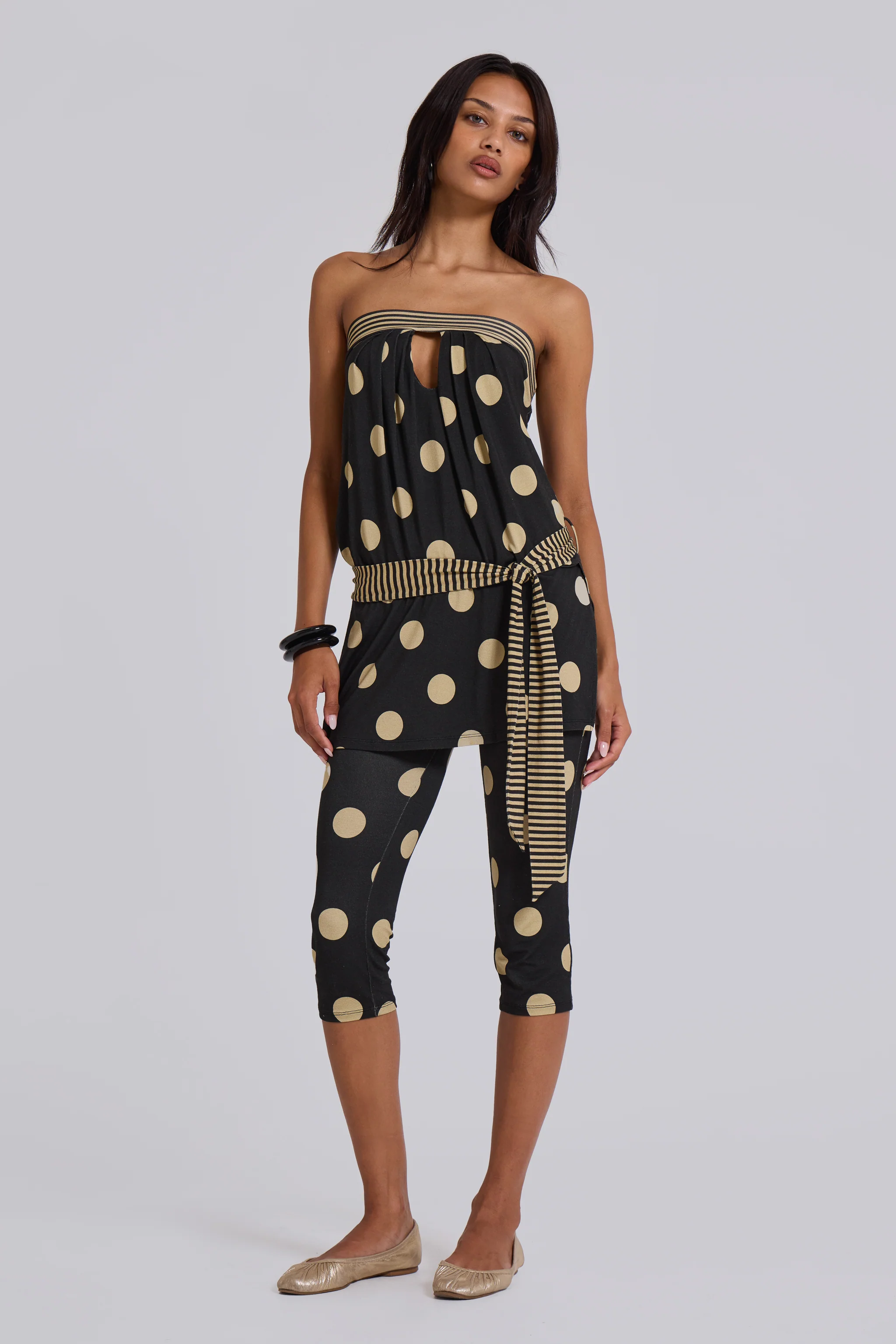Lola Foldover Capris in Polkadot Stripe 5 Lola Foldover Capris in Polkadot Stripe