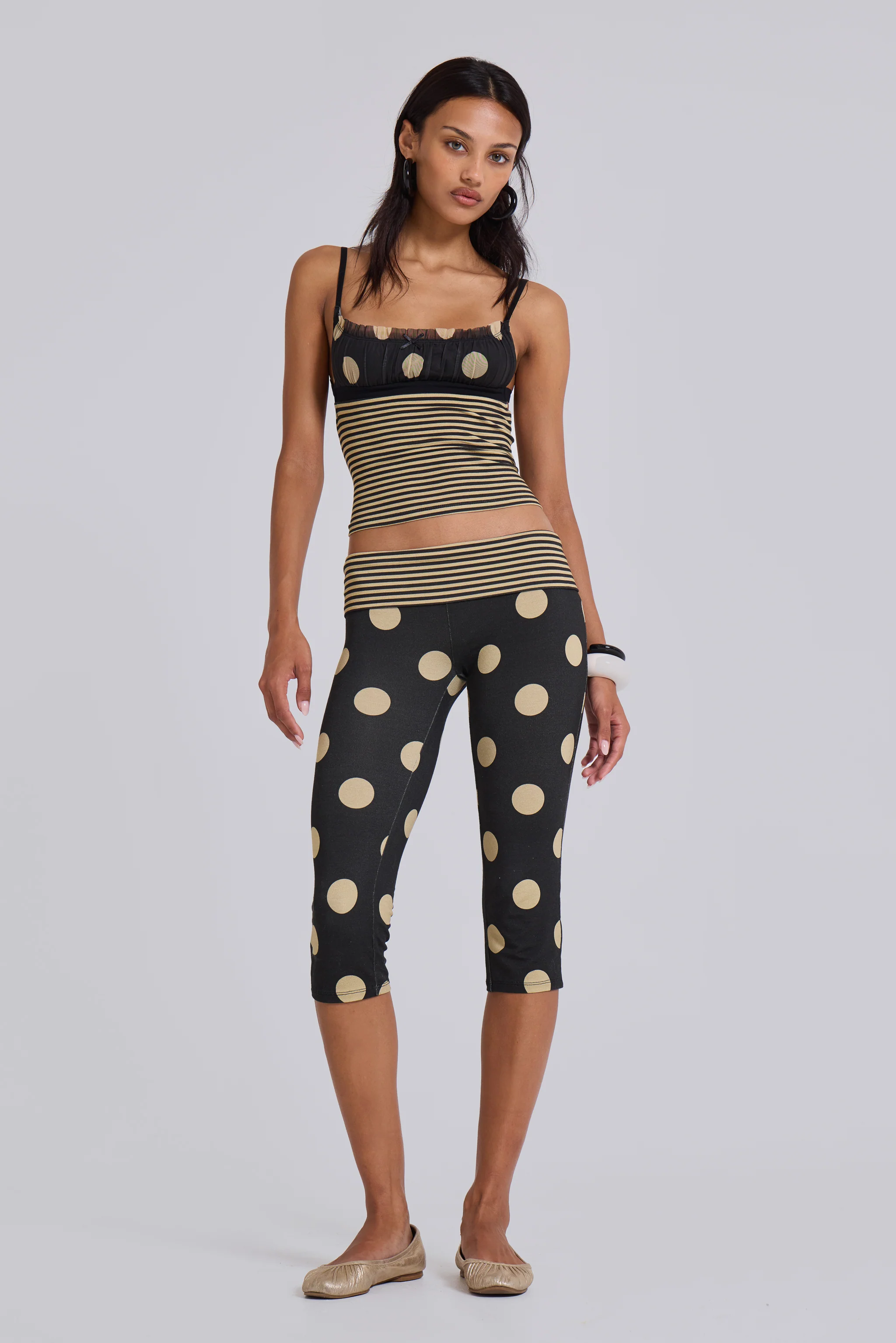 Lola Foldover Capris in Polkadot Stripe 6 Lola Foldover Capris in Polkadot Stripe
