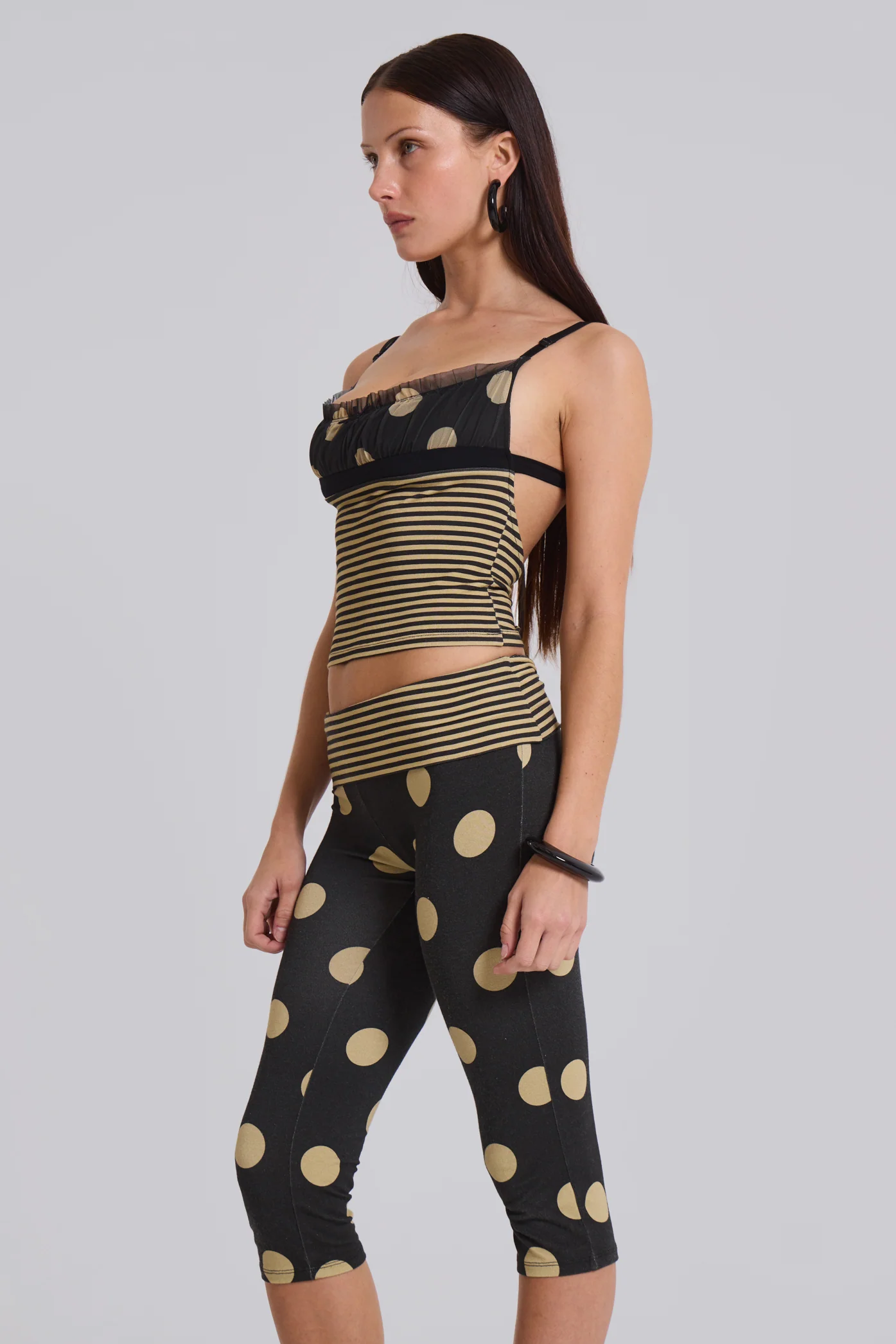 Lola Foldover Capris in Polkadot Stripe 9 Lola Foldover Capris in Polkadot Stripe
