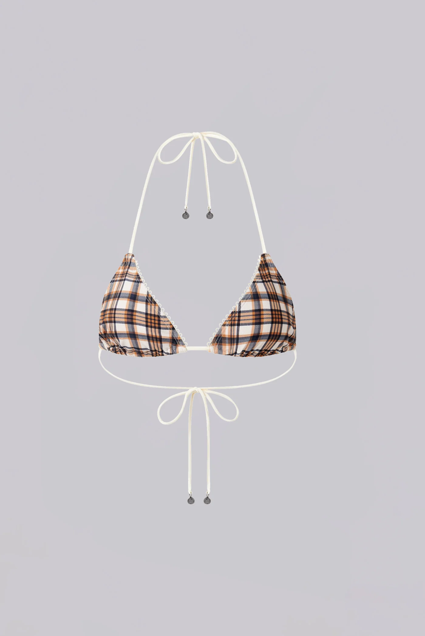 Freda Brown Checked In Triangle Bikini Top 4 Freda Brown Checked In Triangle Bikini Top
