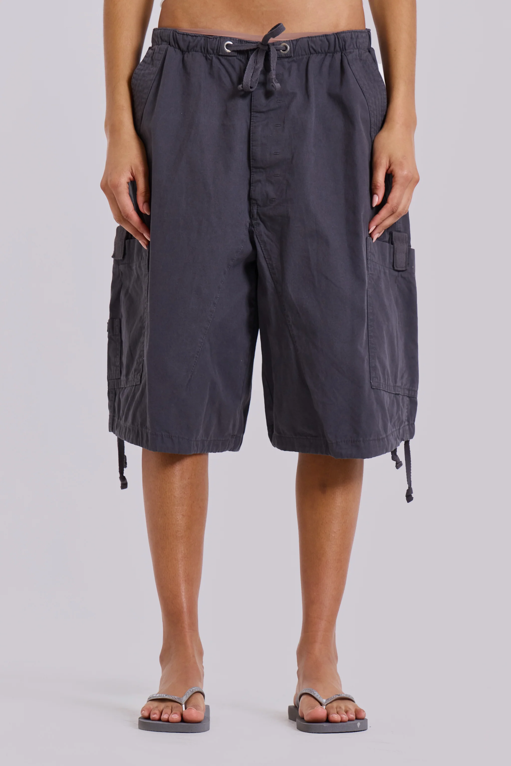 Vintage Grey Parachute Cargo Shorts 3 Vintage Grey Parachute Cargo Shorts