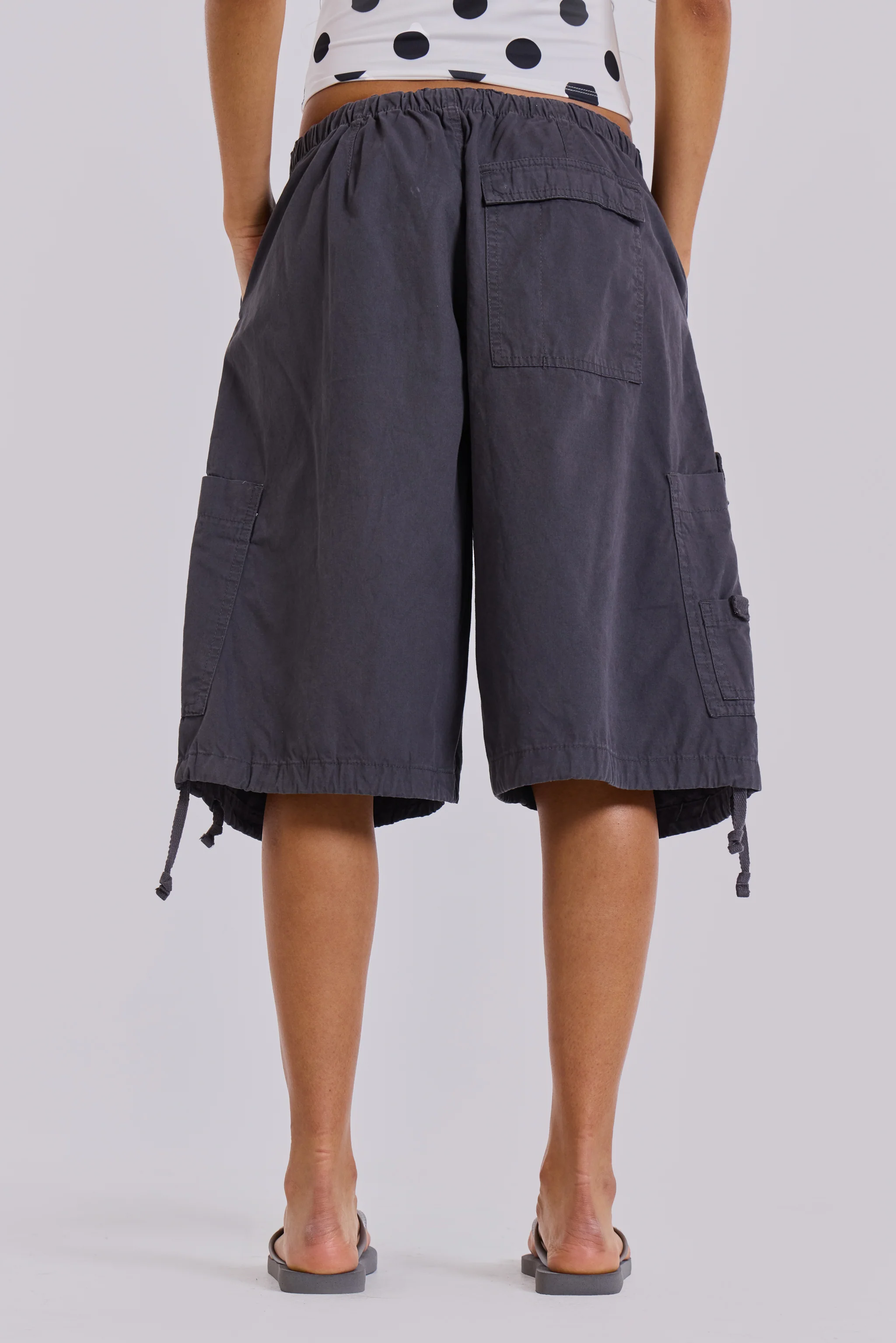 Vintage Grey Parachute Cargo Shorts 4 Vintage Grey Parachute Cargo Shorts
