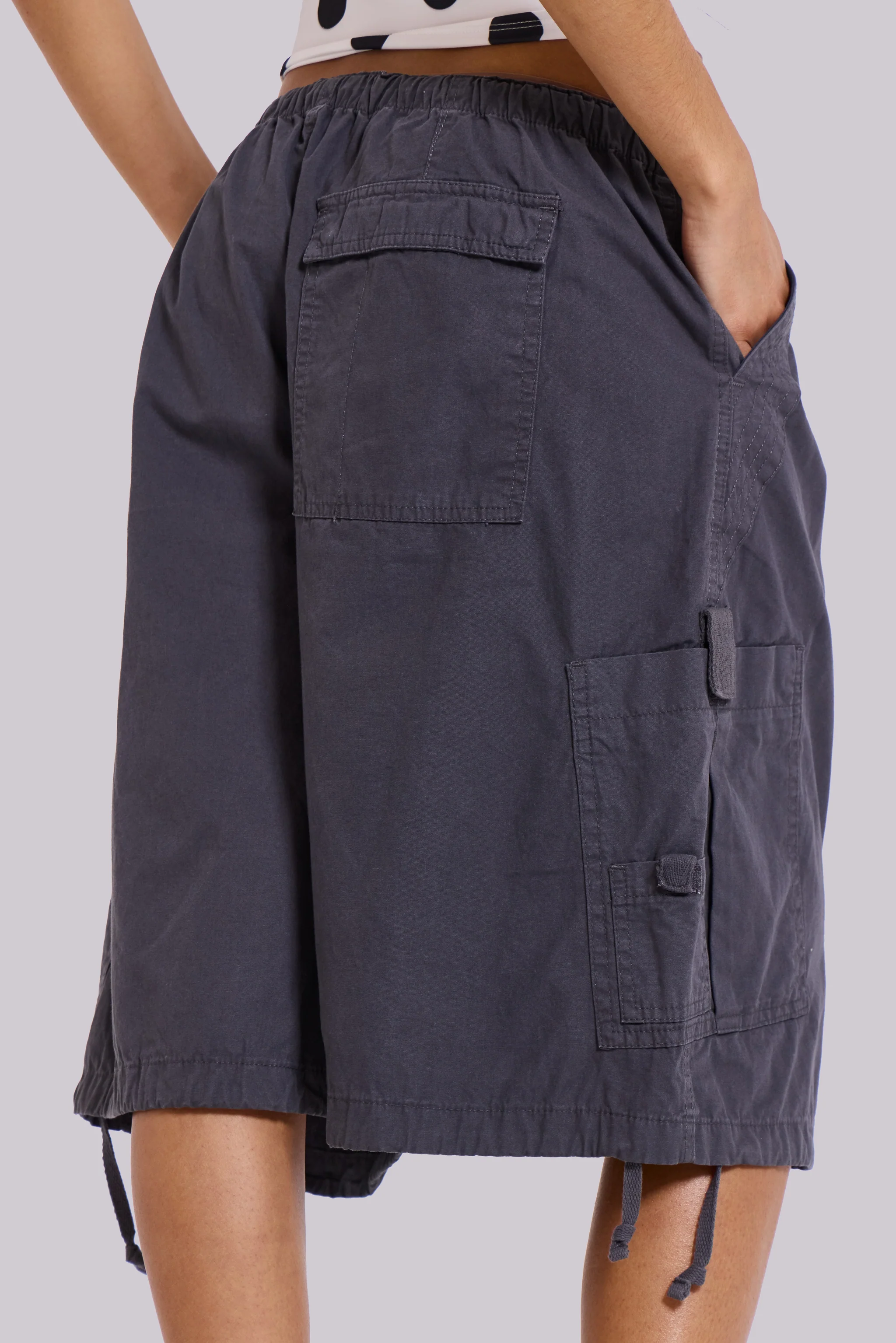 Vintage Grey Parachute Cargo Shorts 5 Vintage Grey Parachute Cargo Shorts