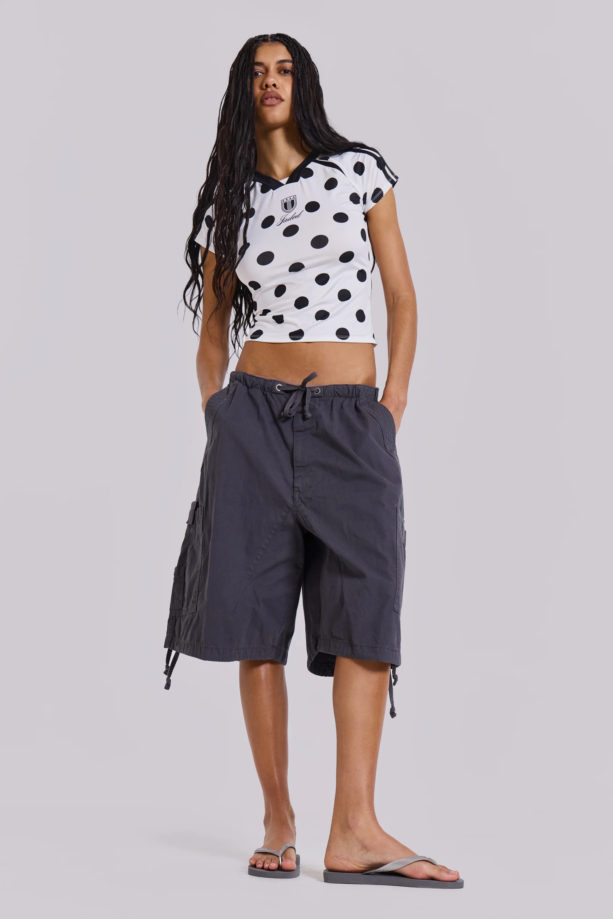 Vintage Grey Parachute Cargo Shorts 6 Vintage Grey Parachute Cargo Shorts