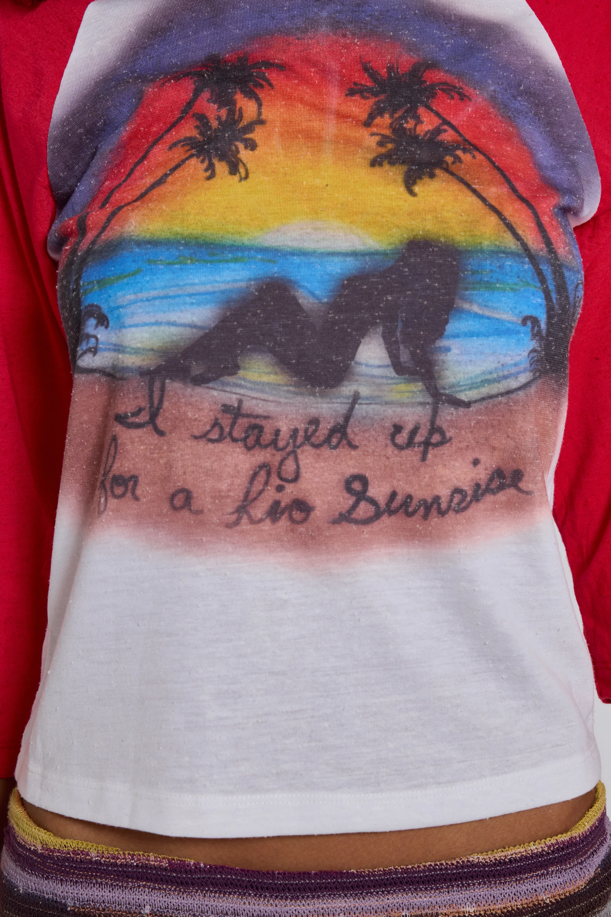 Sunset Airbrush Raglan Top 2 Sunset Airbrush Raglan Top