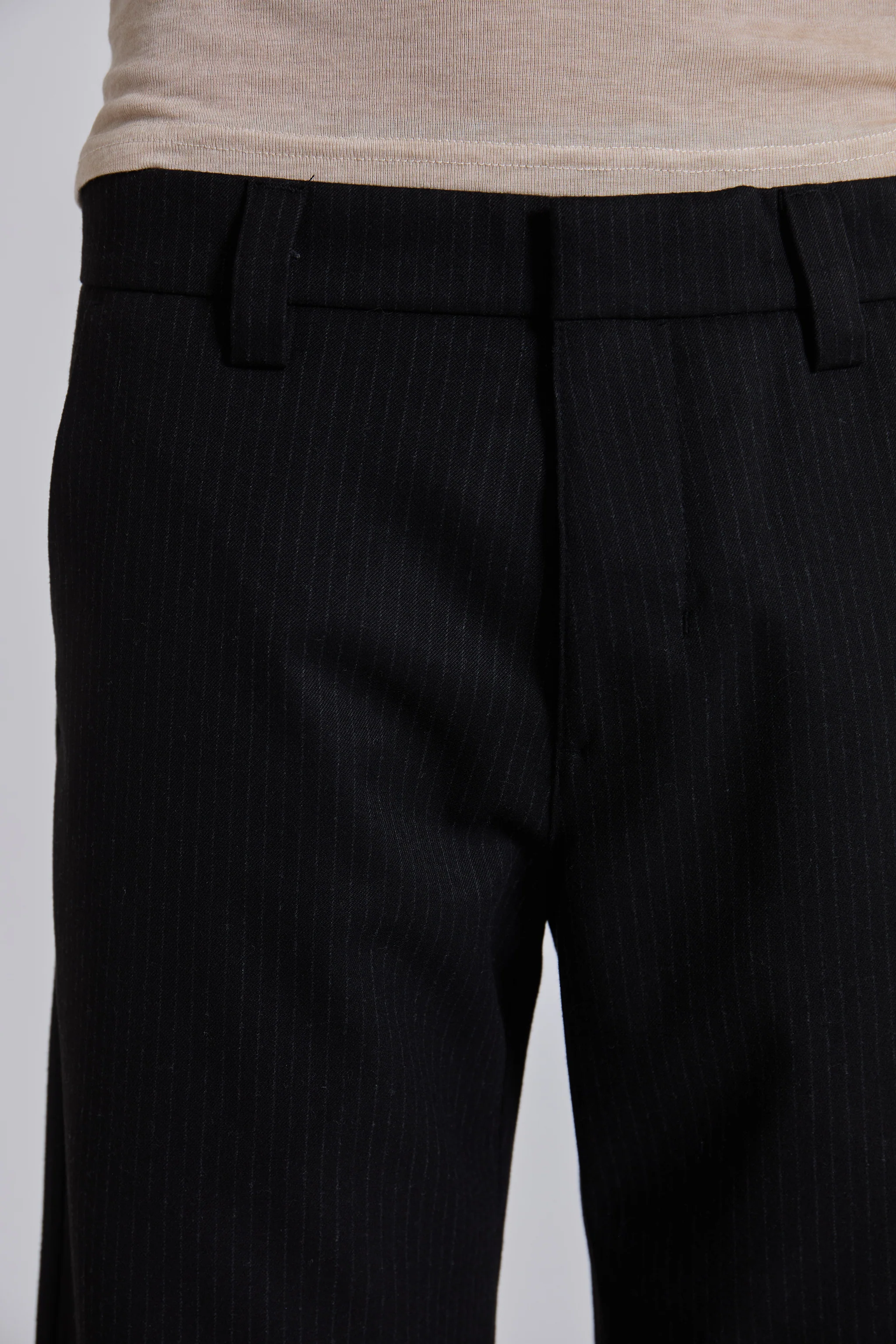 Black Pinstripe Stacked Straight Suit Pants 5 Black Pinstripe Stacked Straight Suit Pants