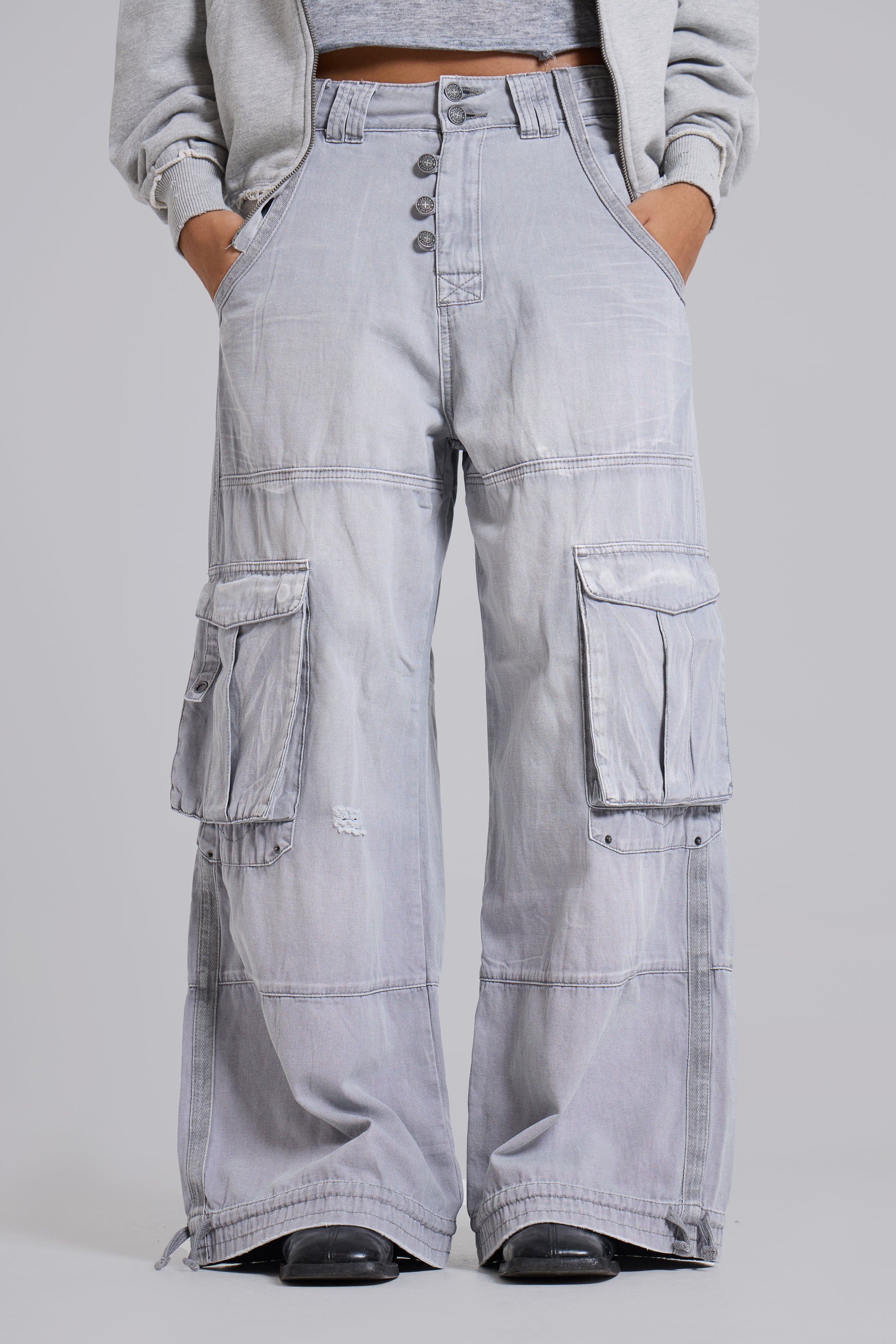 Washed Grey Decoy Cargos 3 Washed Grey Decoy Cargos