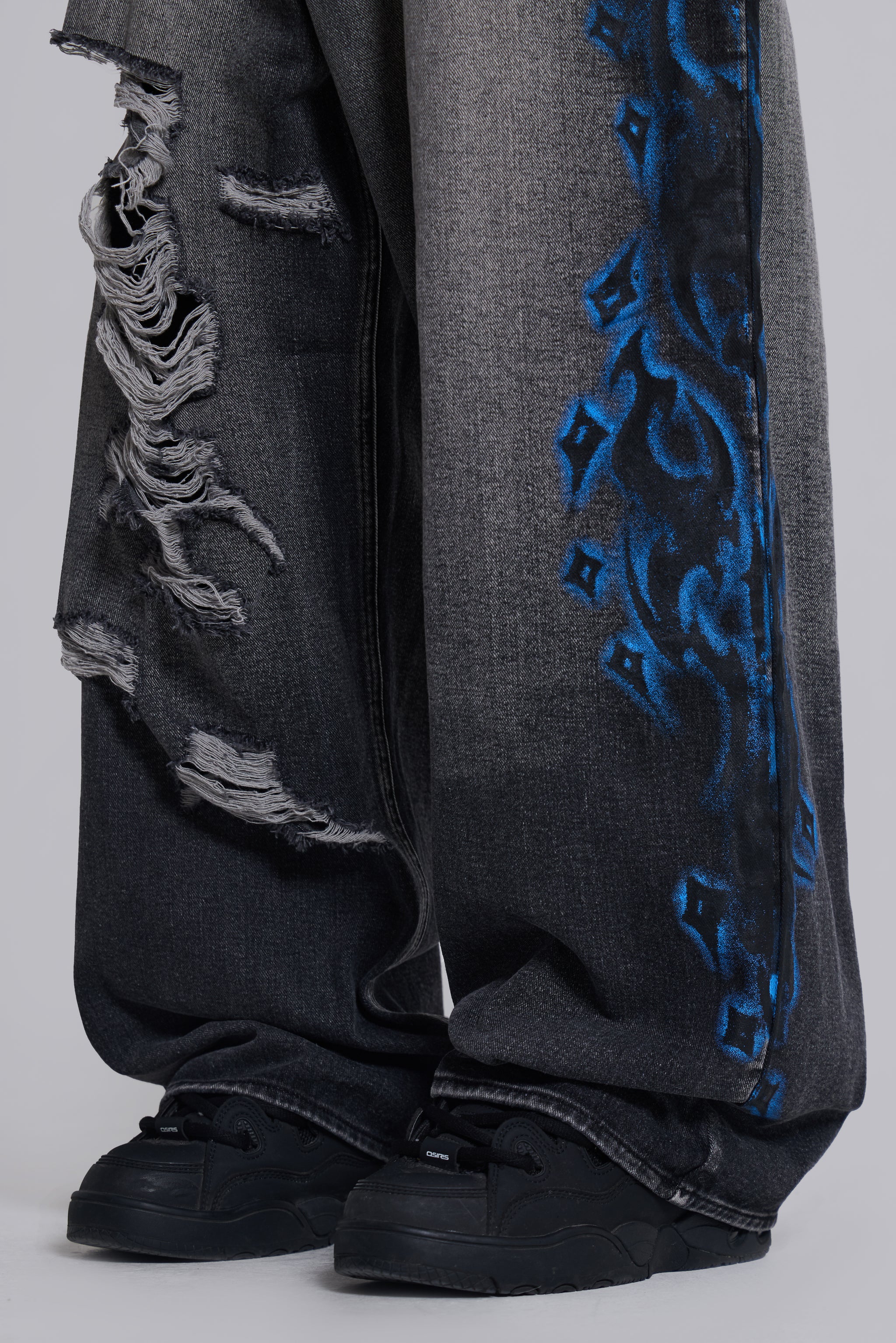 Black Spike Airbrush XL Ripped Colossus Jeans 5 Black Spike Airbrush XL Ripped Colossus Jeans