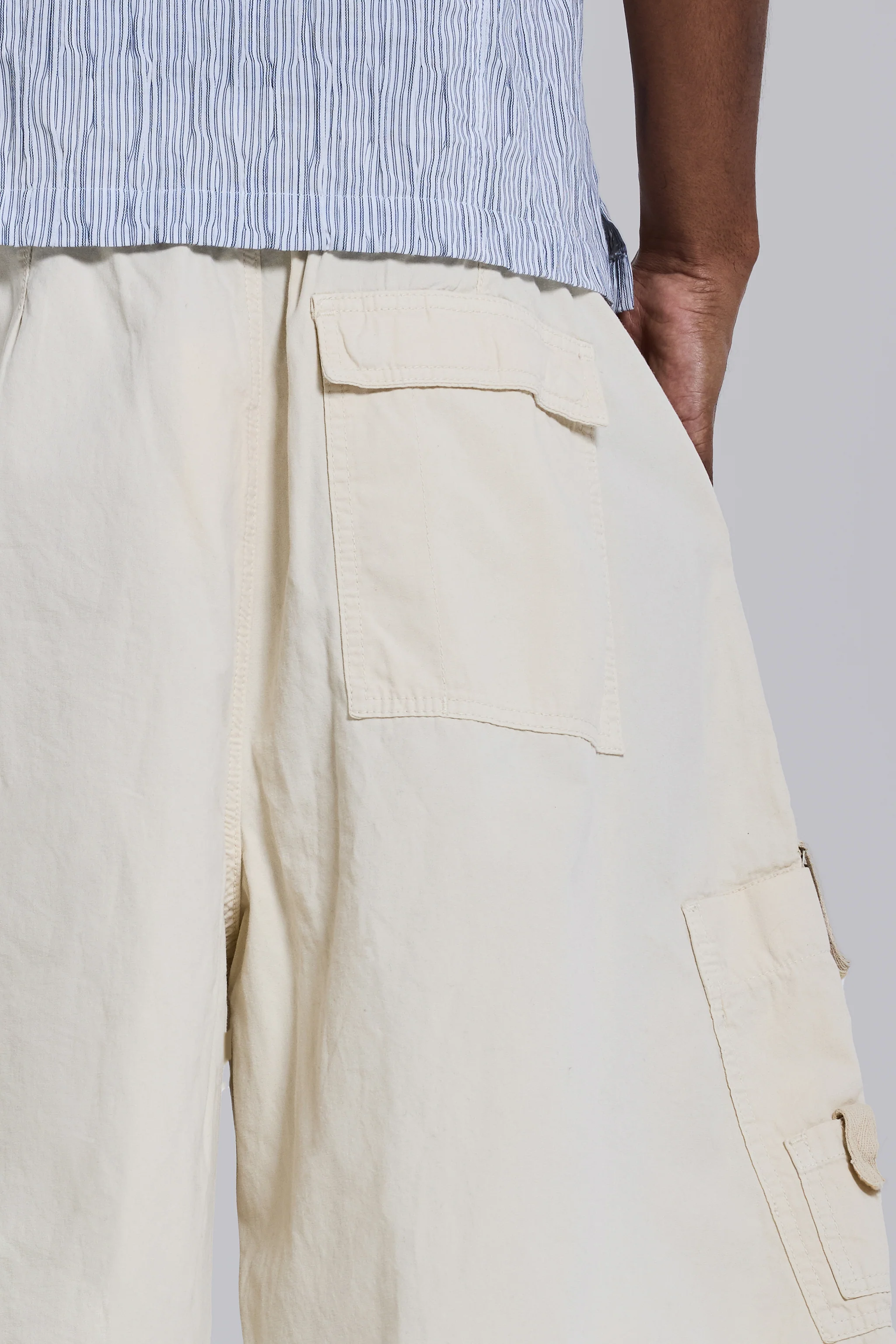 Ecru Parachute Cargo Shorts 3 Ecru Parachute Cargo Shorts