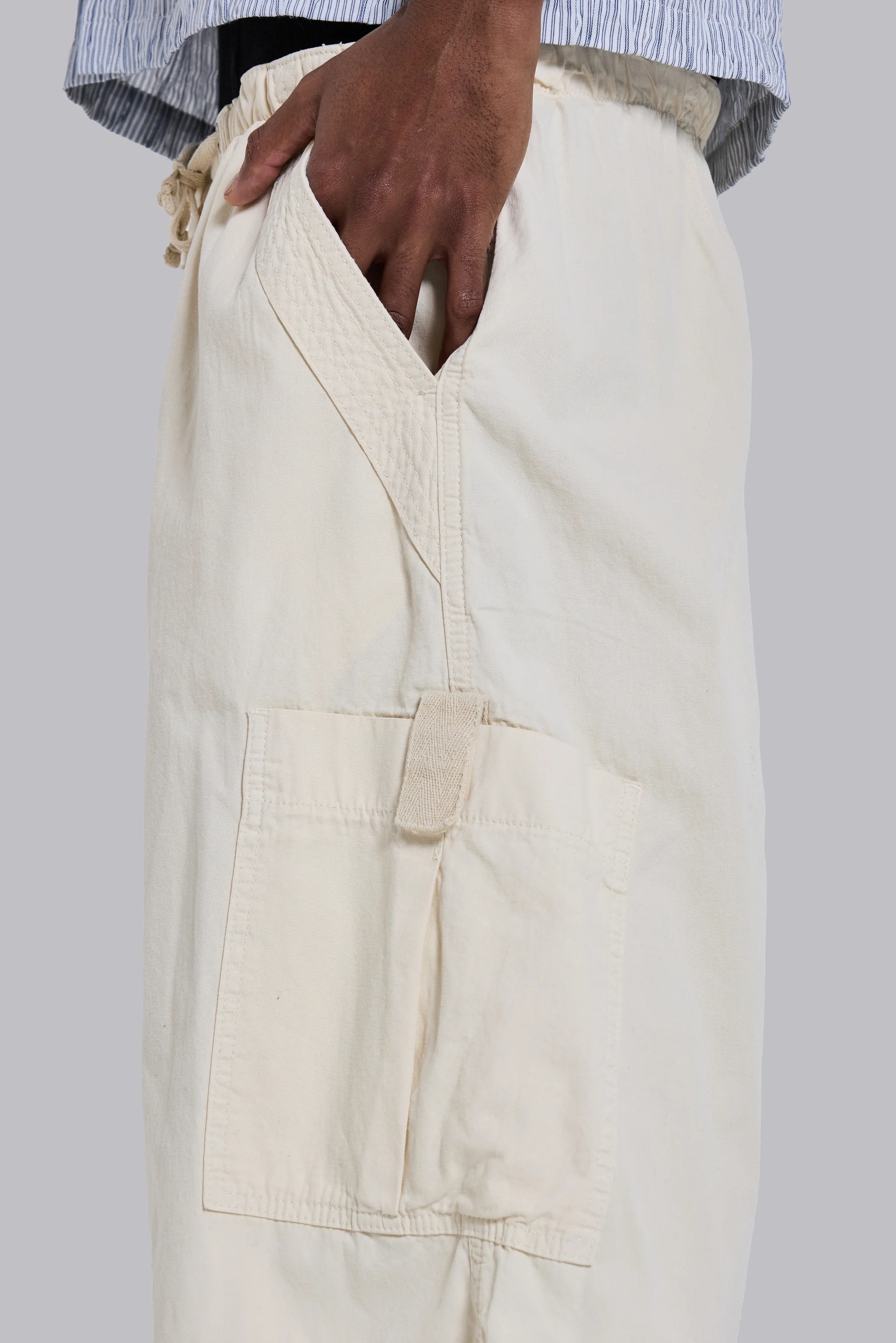 Ecru Parachute Cargo Shorts 7 Ecru Parachute Cargo Shorts