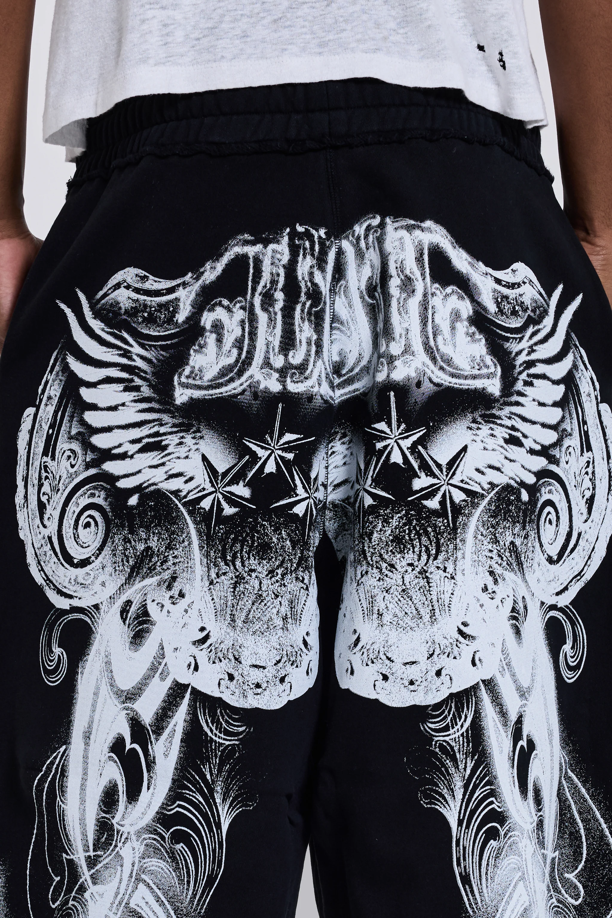 Black Gothic Print Baggy Monster Joggers 6 Black Gothic Print Baggy Monster Joggers