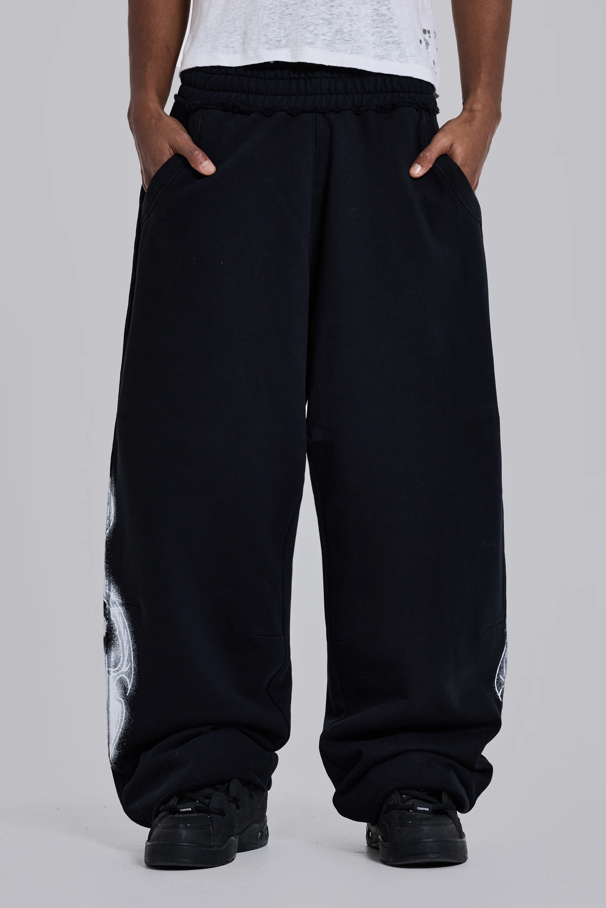 Black Gothic Print Baggy Monster Joggers 8 Black Gothic Print Baggy Monster Joggers