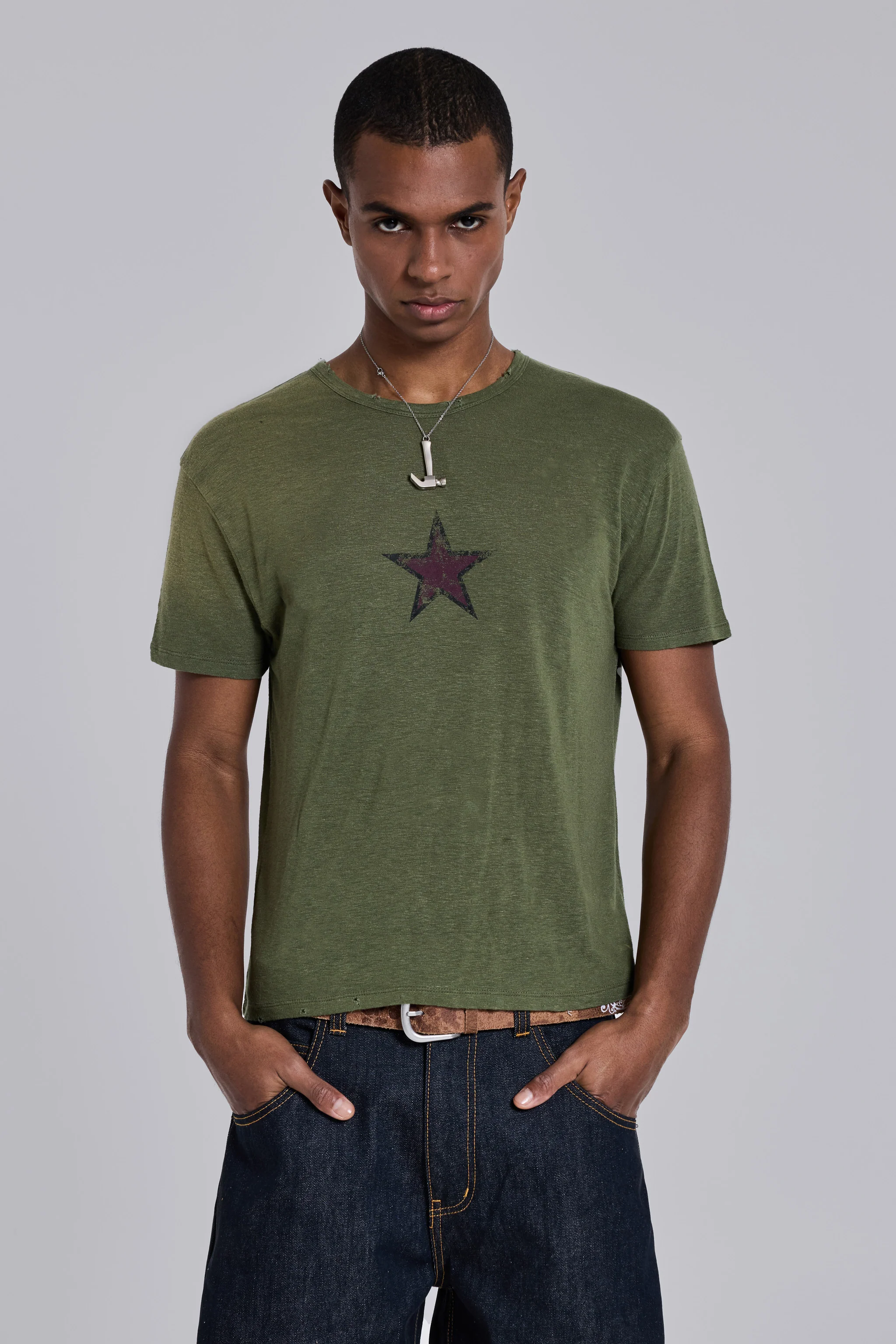 Green Star Sun Faded T-Shirt