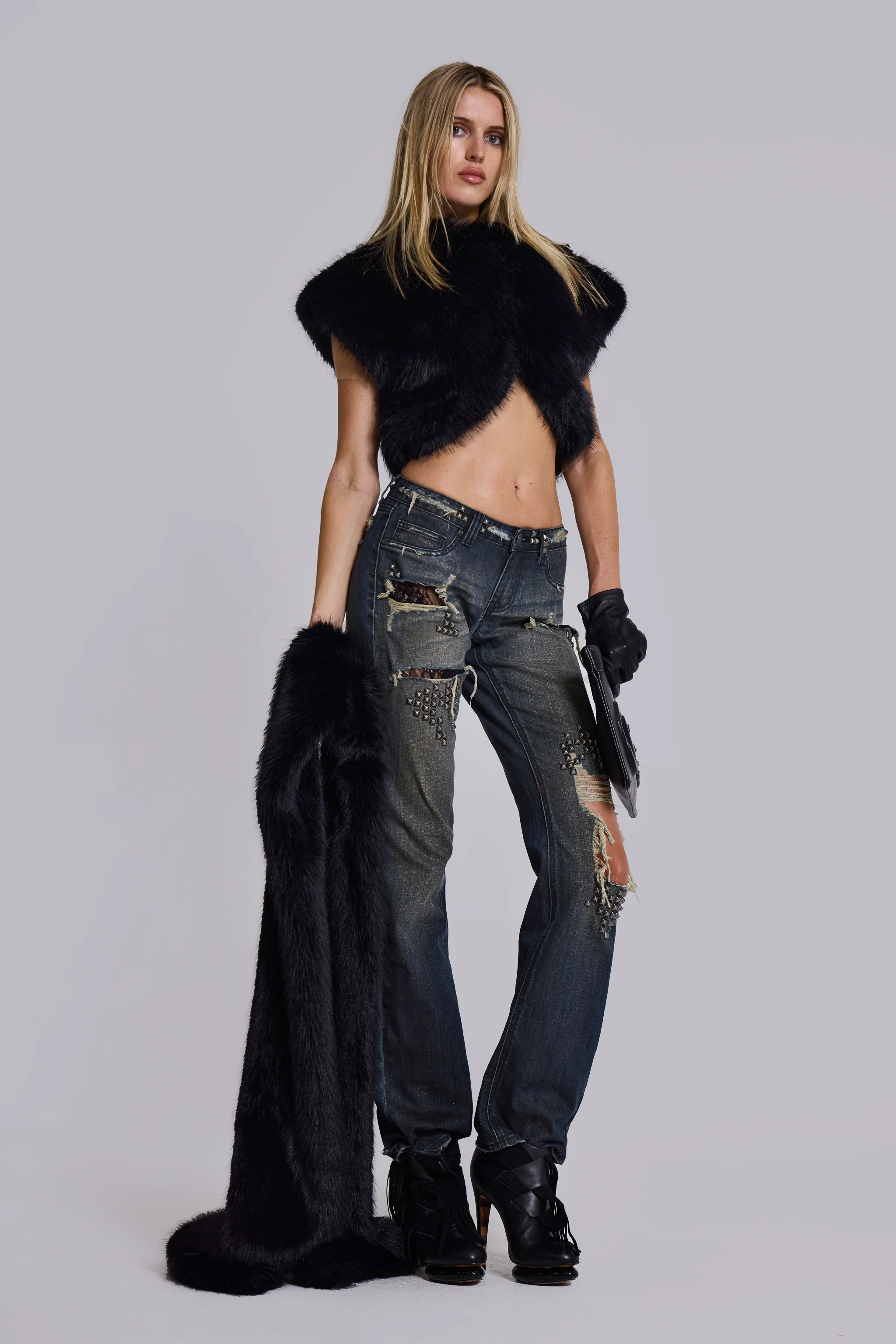 Saskia 2-in-1 Faux Fur Shrug in Black 8 Saskia 2-in-1 Faux Fur Shrug in Black