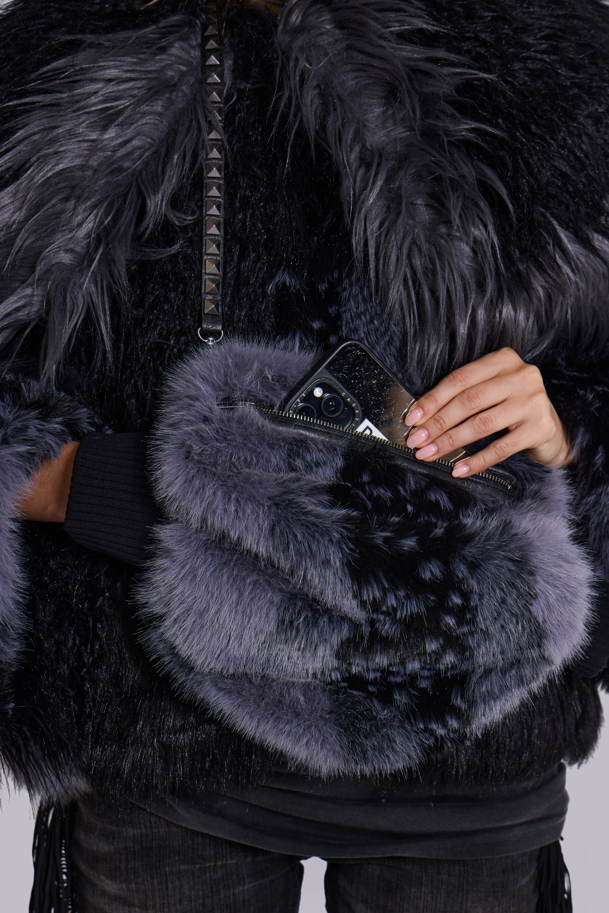 Oksana Faux Fur Muff Bag 2 Oksana Faux Fur Muff Bag