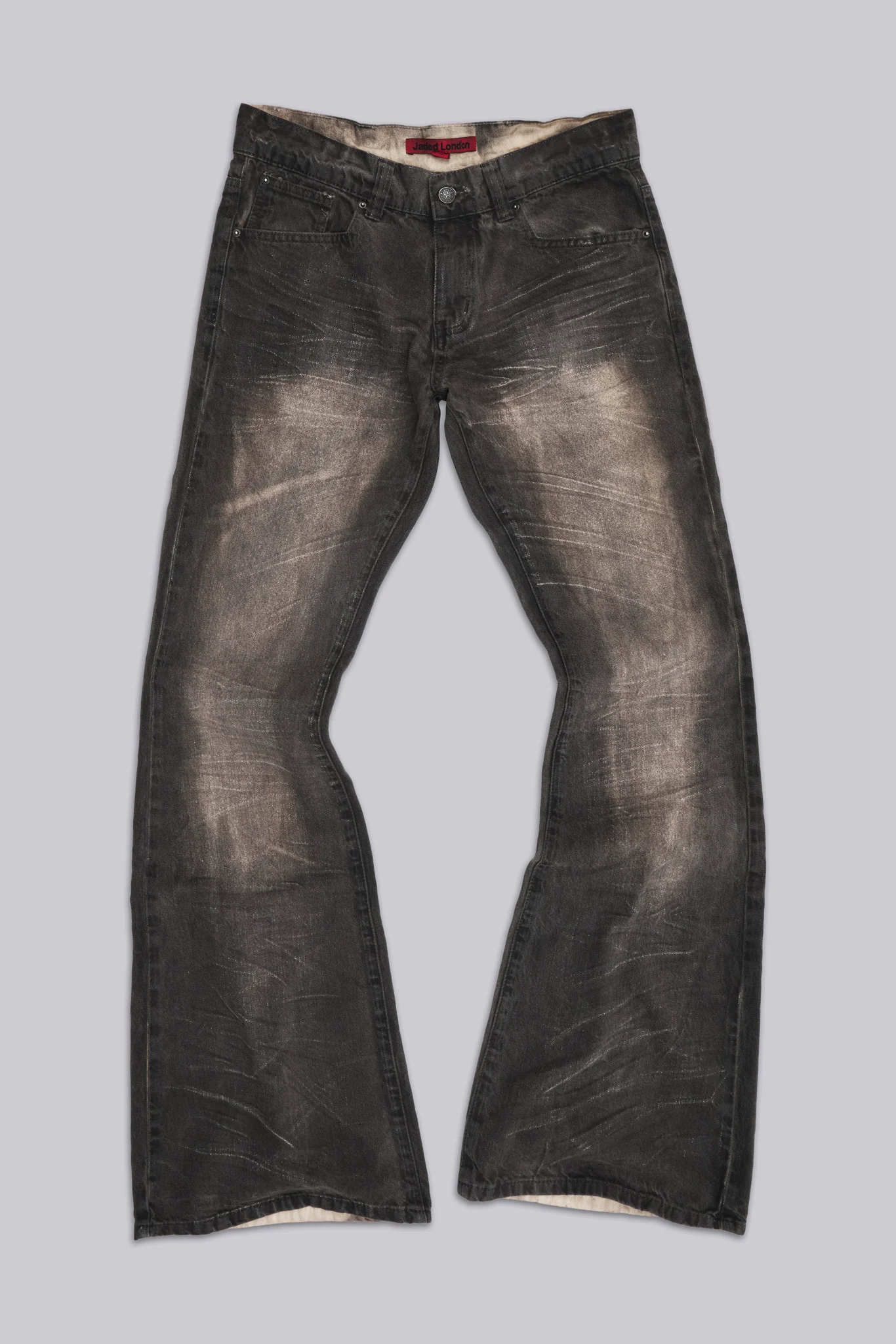 Brown Creased Drift Bootcut Jeans
