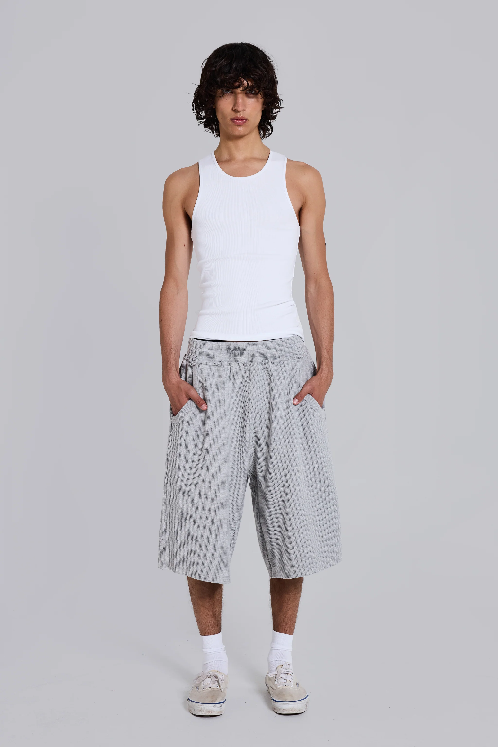 Grey Marl Waffle Monster Jogger Shorts 11 Grey Marl Waffle Monster Jogger Shorts
