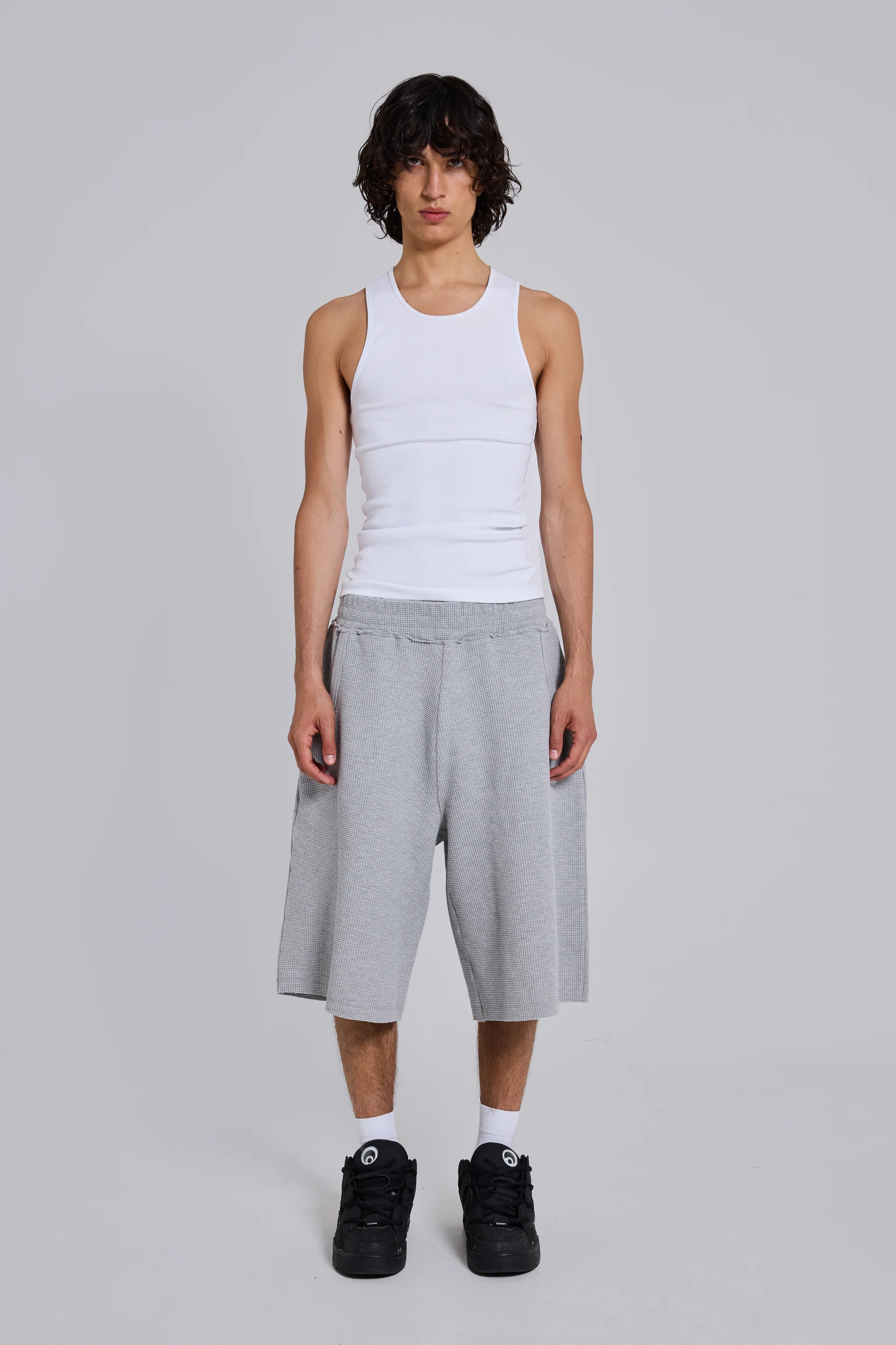 Grey Marl Waffle Monster Jogger Shorts 14 Grey Marl Waffle Monster Jogger Shorts