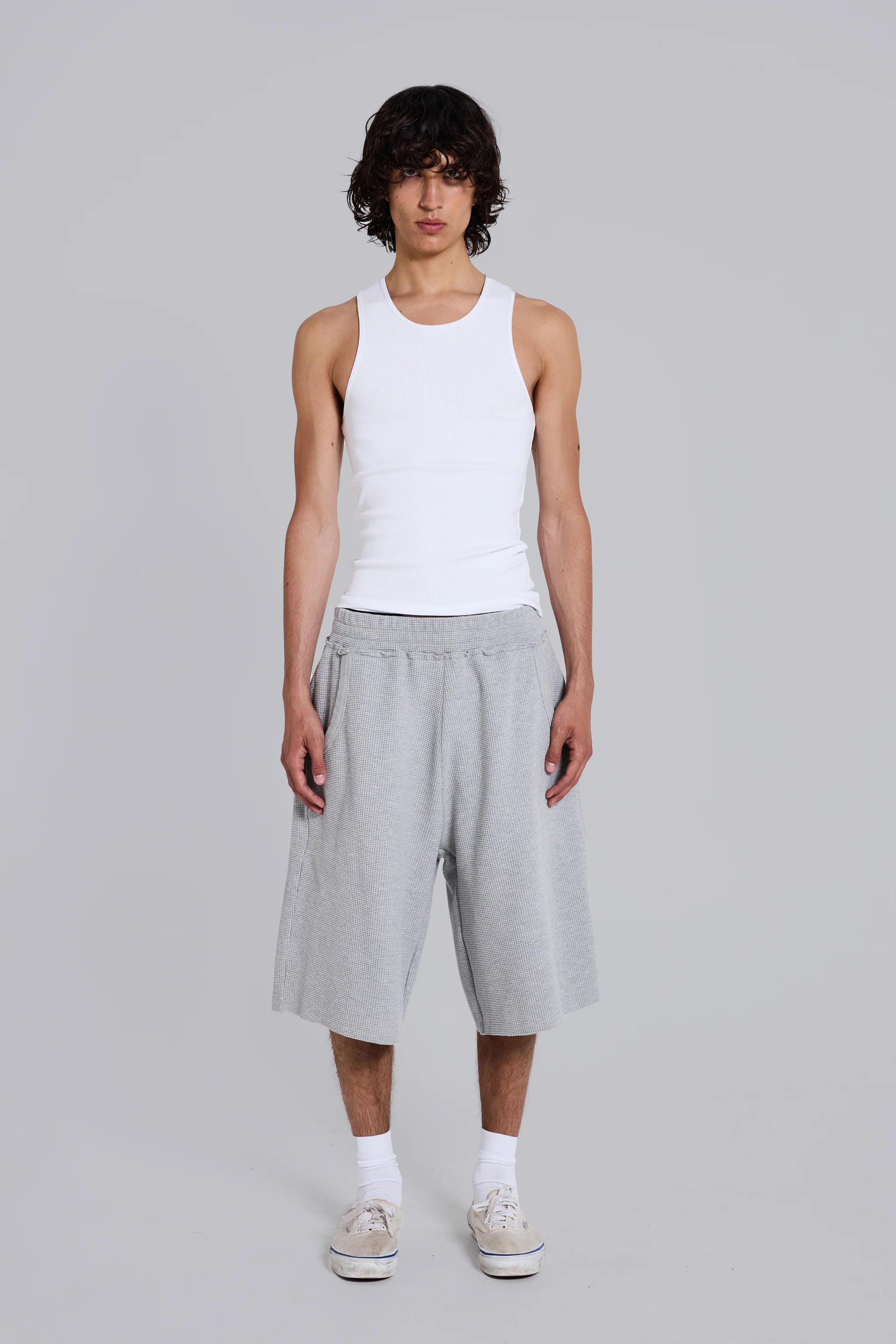 Grey Marl Waffle Monster Jogger Shorts 6 Grey Marl Waffle Monster Jogger Shorts