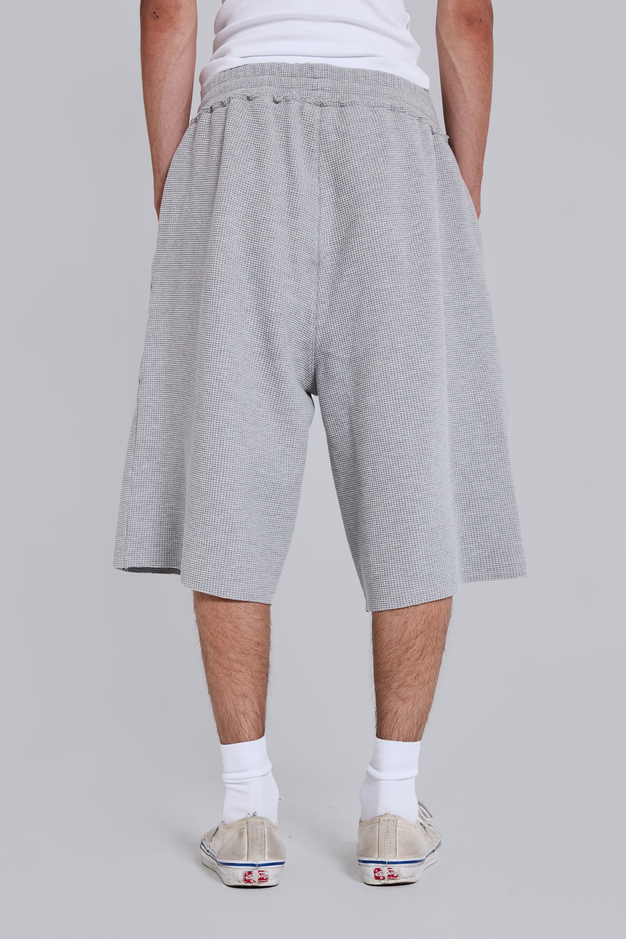 Grey Marl Waffle Monster Jogger Shorts 7 Grey Marl Waffle Monster Jogger Shorts