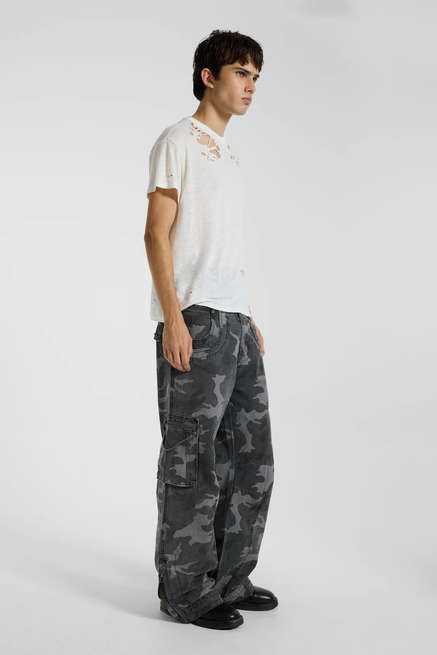 Washed Black Trooper Camo Cargo Pant 1 Washed Black Trooper Camo Cargo Pant
