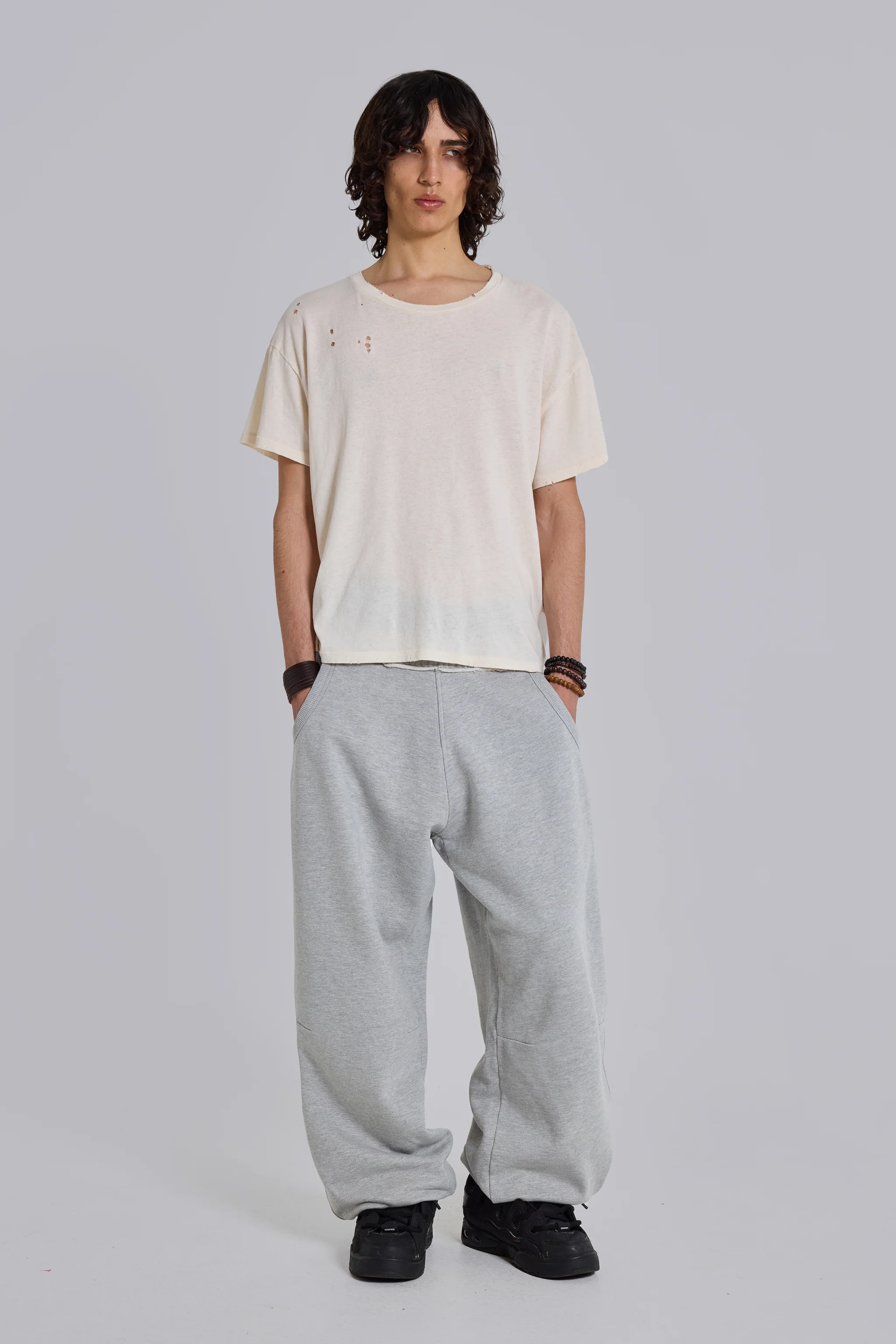 Grey Marl Cuffed Baggy Monster Joggers 3 Grey Marl Cuffed Baggy Monster Joggers